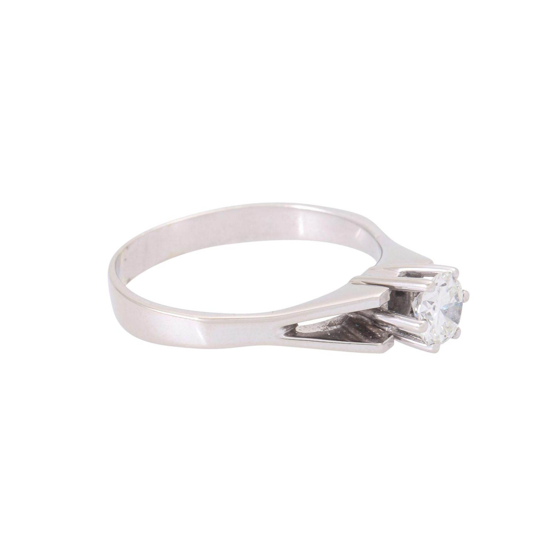 Solitärring mit Brillant von ca. 0,5 ct,