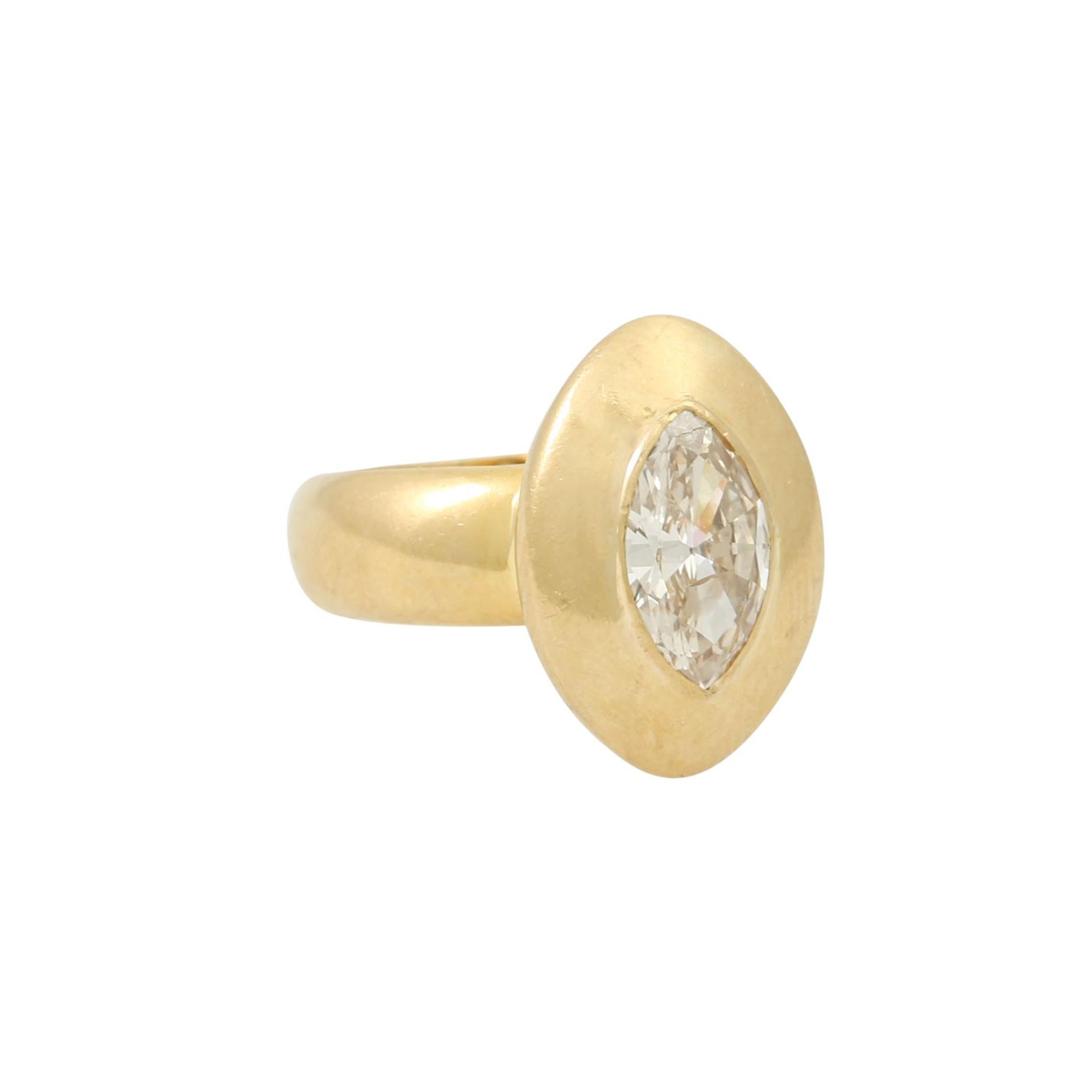 Ring mit Diamant im Navetteschliff ca. 1,23 ct, ca. YELLOW/SI2,