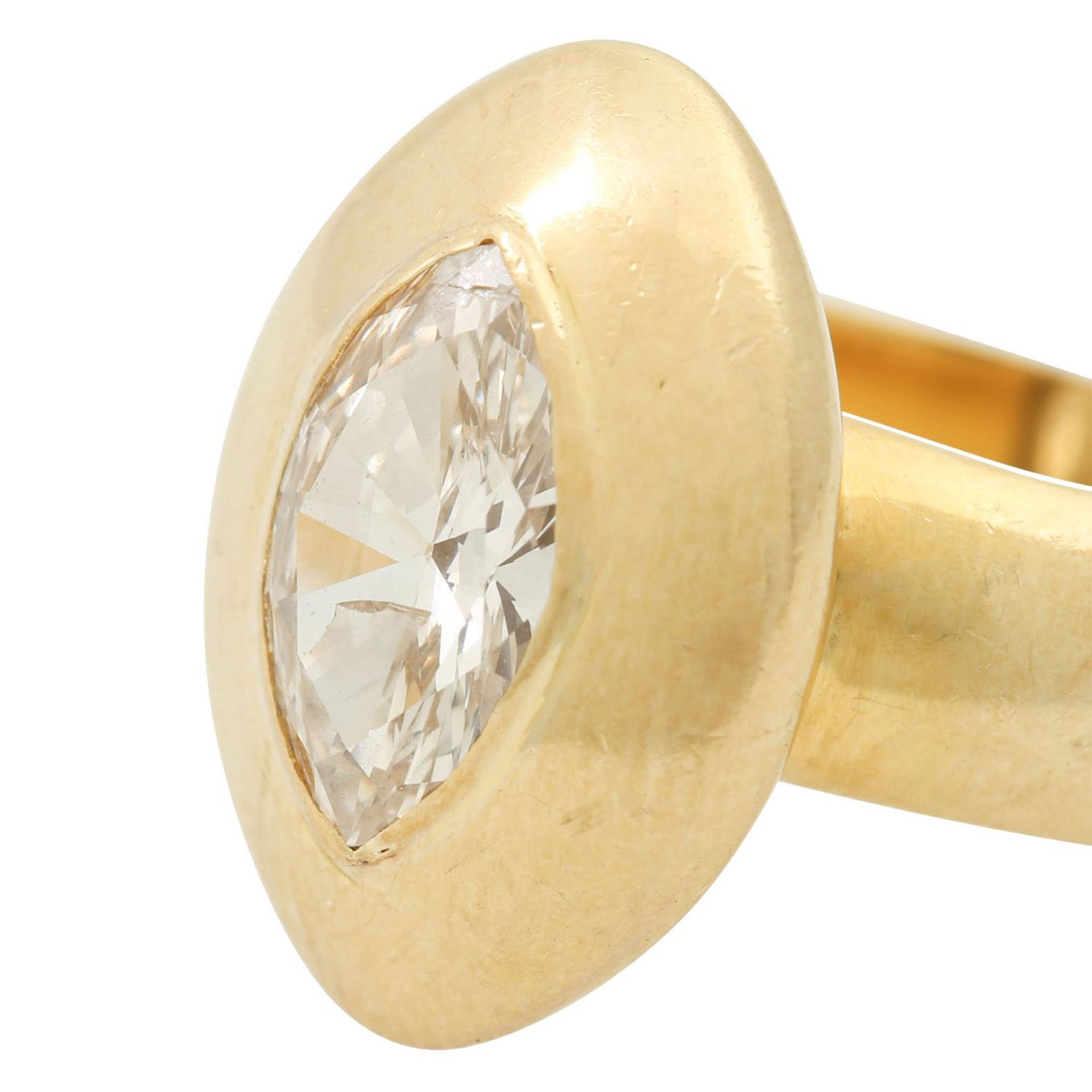 Ring mit Diamant im Navetteschliff ca. 1,23 ct, ca. YELLOW/SI2, - Image 5 of 5