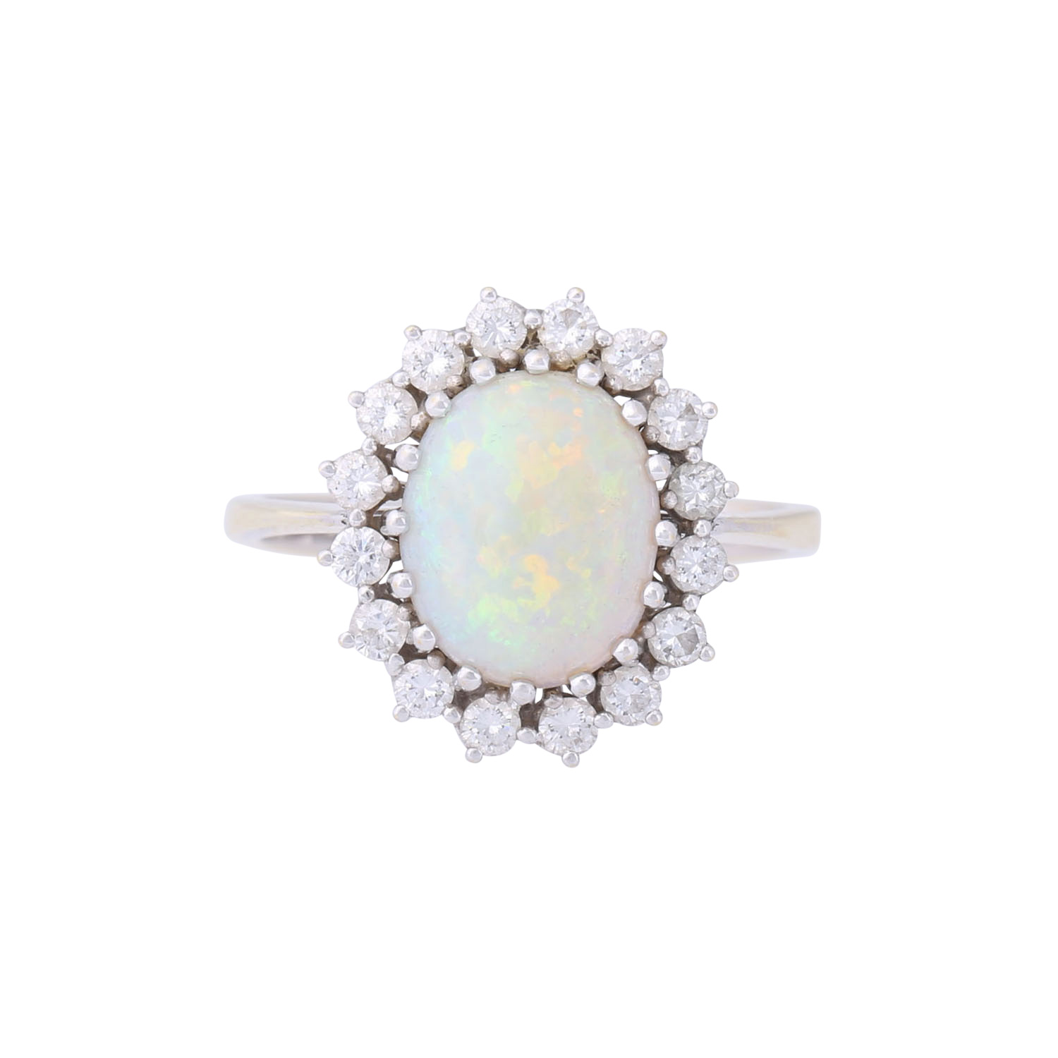 Ring mit feinem Opal 2,09 ct entouriert von Brillanten zus. ca. 0,51 ct, - Image 2 of 4