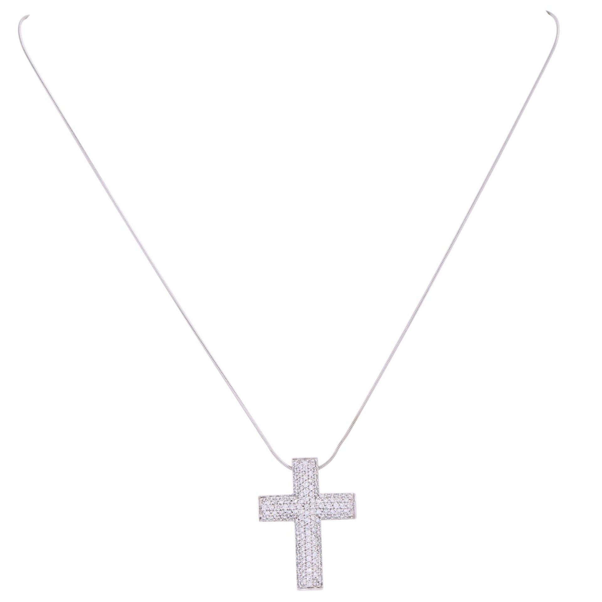 CHRIST Kette und Anhänger "Kreuz" mit Brillanten