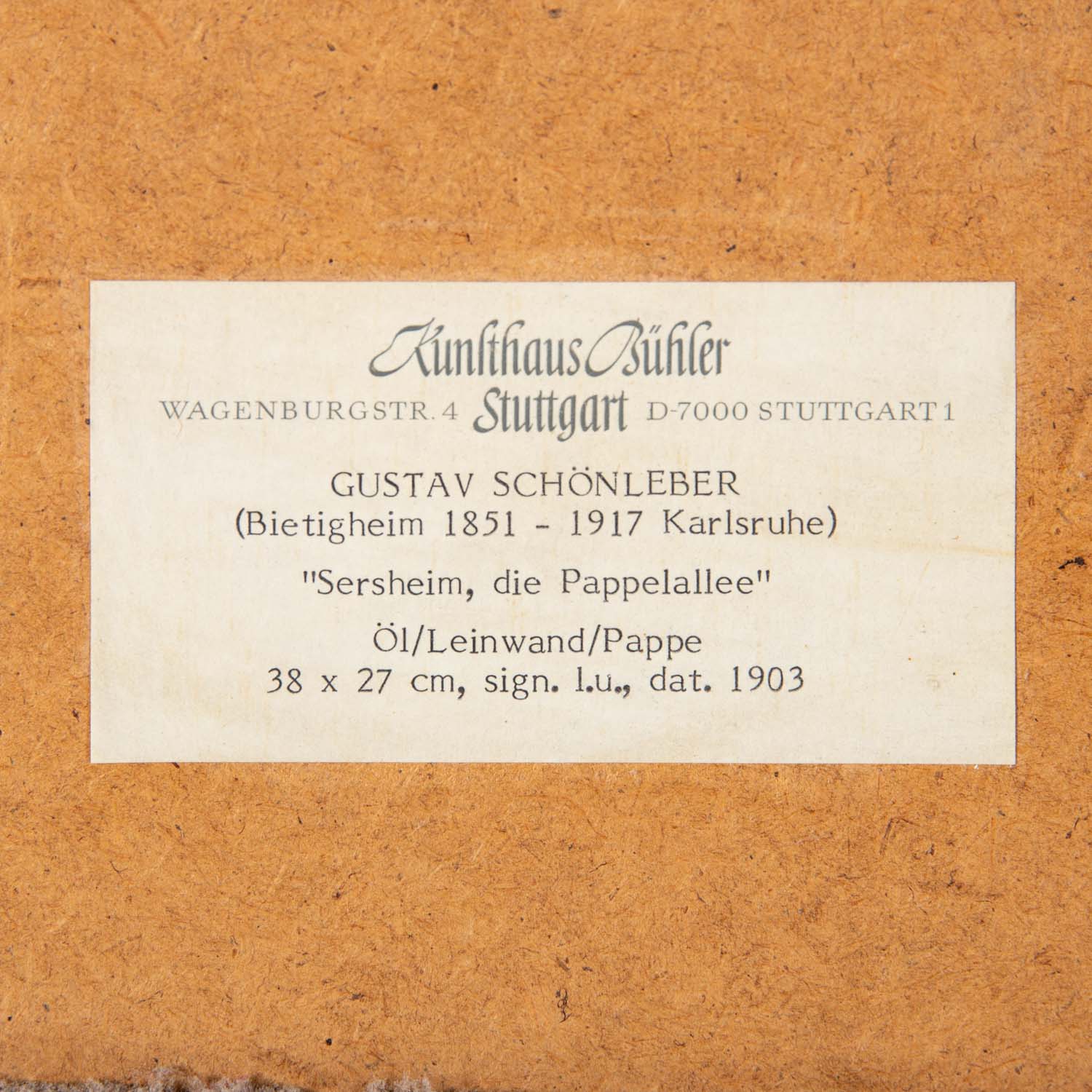 SCHÖNLEBER, GUSTAV (1851-1917) "Sersheim, die Pappelallee" 1903 - Image 7 of 7