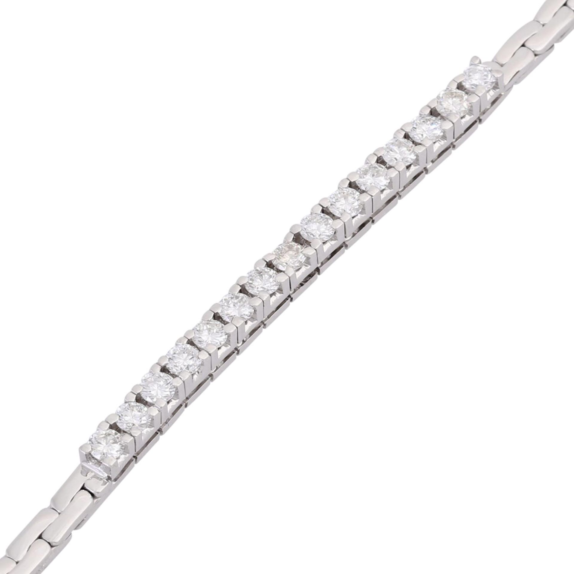 Armband mit 15 Brillanten zus. ca. 1,7 ct (graviert), - Bild 4 aus 5