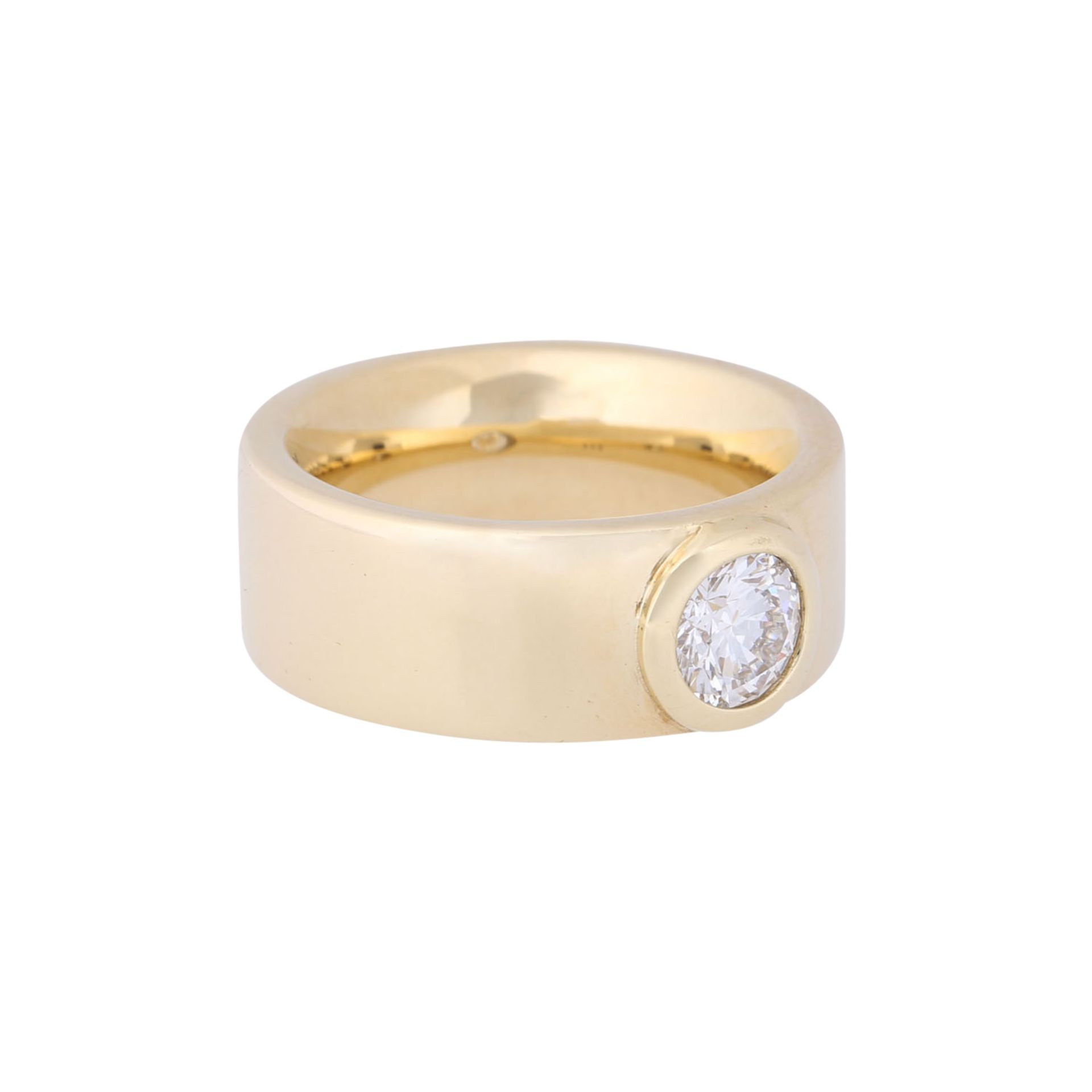 Solitärring mit Brillant von ca. 0,8 ct,