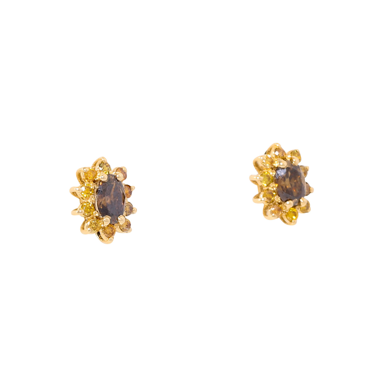 Paar Ohrstecker mit Diamanten im Ovalschliff, zus. 1,04 ct, - Image 2 of 7