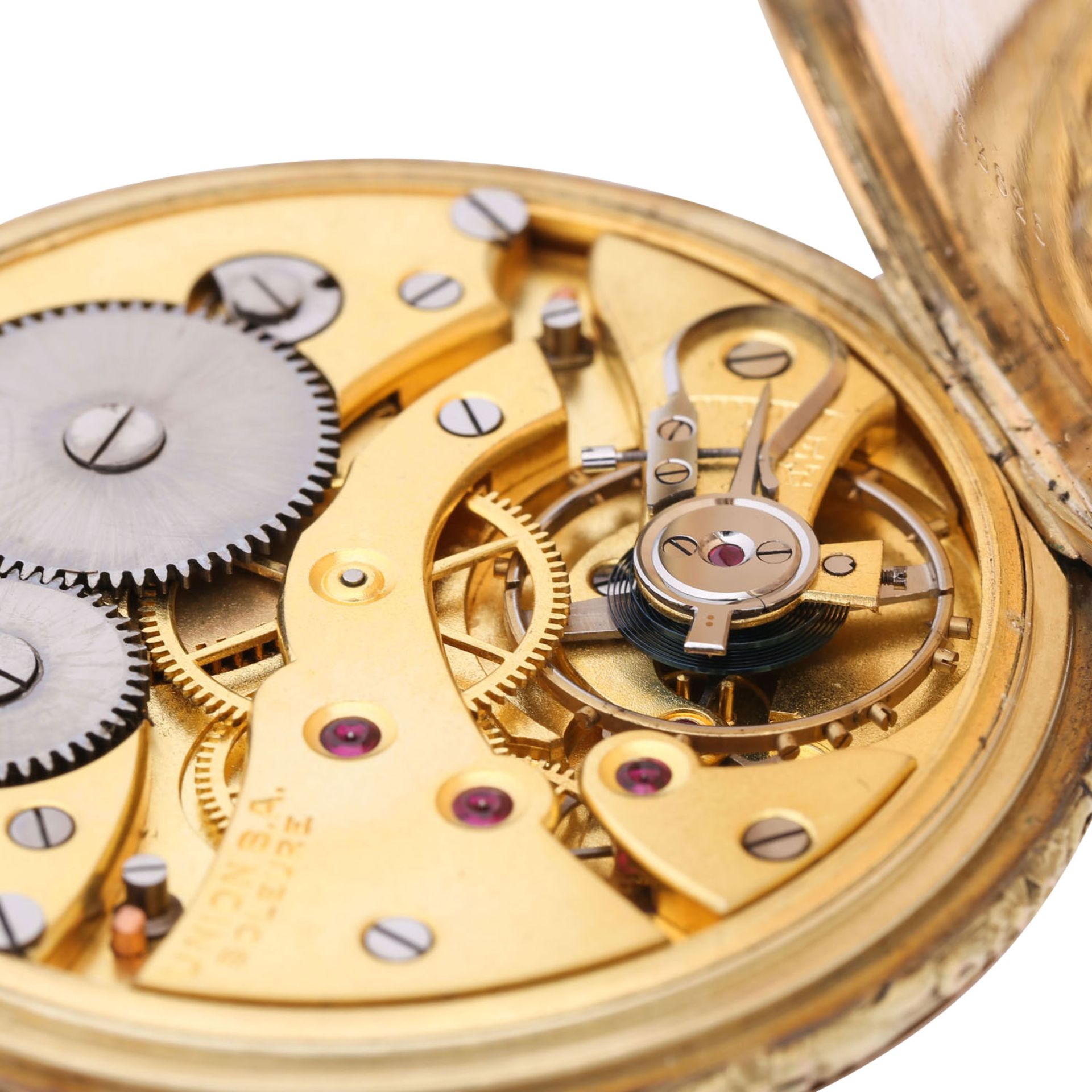 UNION S.A. SOLEURE 14K Gold Savonette Taschenuhr. - Image 6 of 12