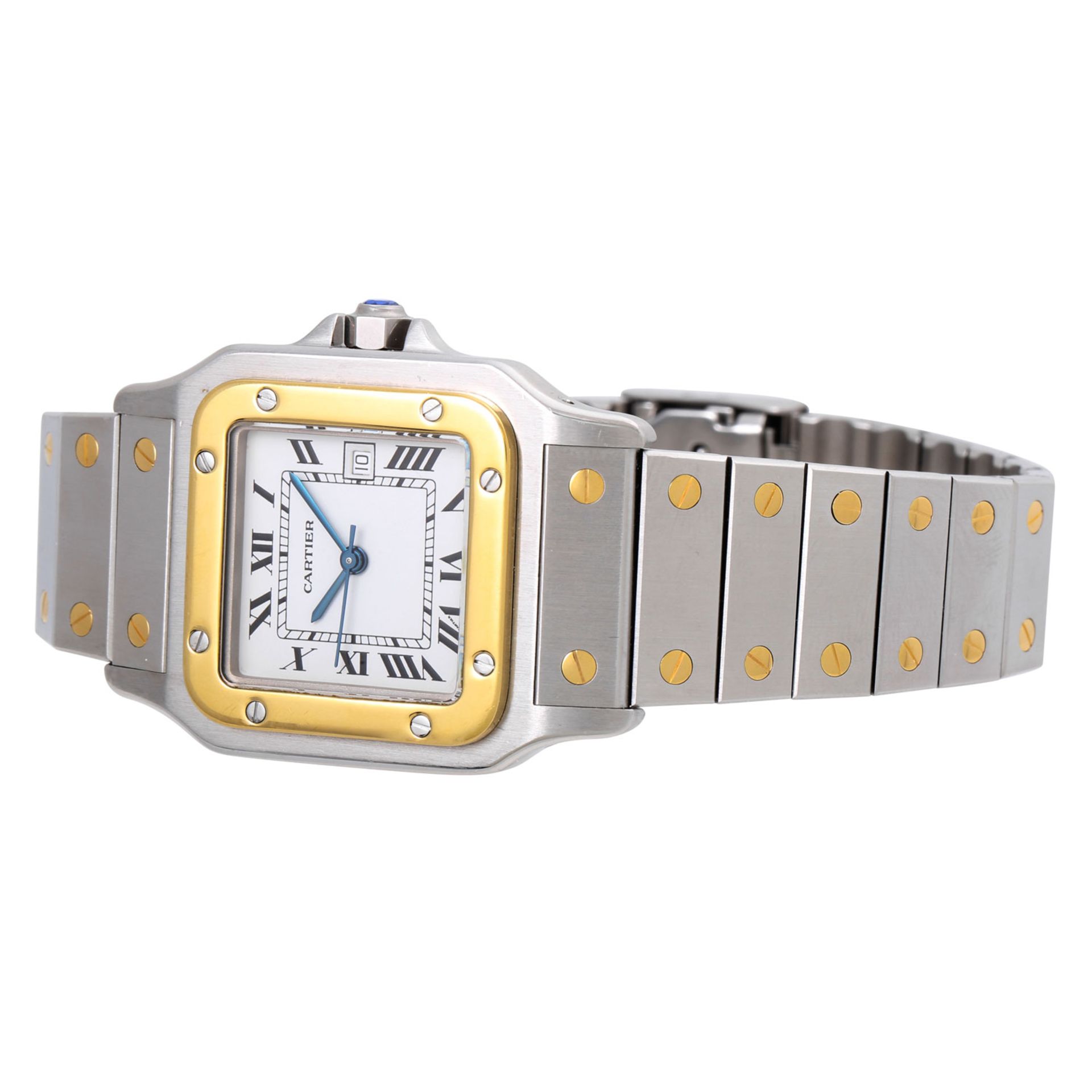 CARTIER Santos Galbee Ref. 2961 Herrenarmbanduhr aus 1980. - Bild 6 aus 8