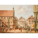 SCHOLTZ, HEINZ (geb. 1925), "Stuttgart, der Marktplatz um 1890",