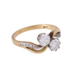 Ring mit 2 Altschliffdiamanten von zus. ca. 1 ct,