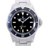 ROLEX Vintage Submariner No Date "Blue" Herren Armbanduhr, Ref. 5513. Rolex Service. Aus 1990.