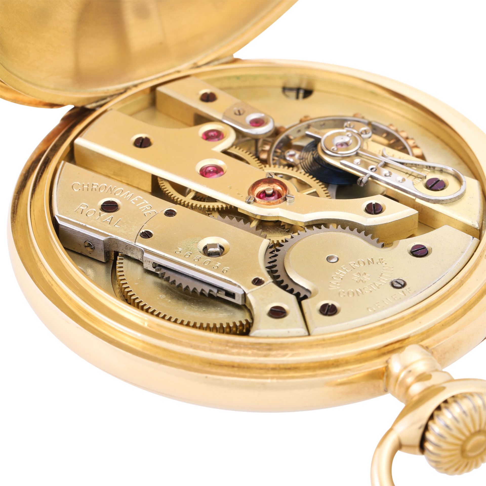 VACHERON CONSTANTIN große, schwere offene Taschenuhr "Chronometre Royal". - Bild 4 aus 9