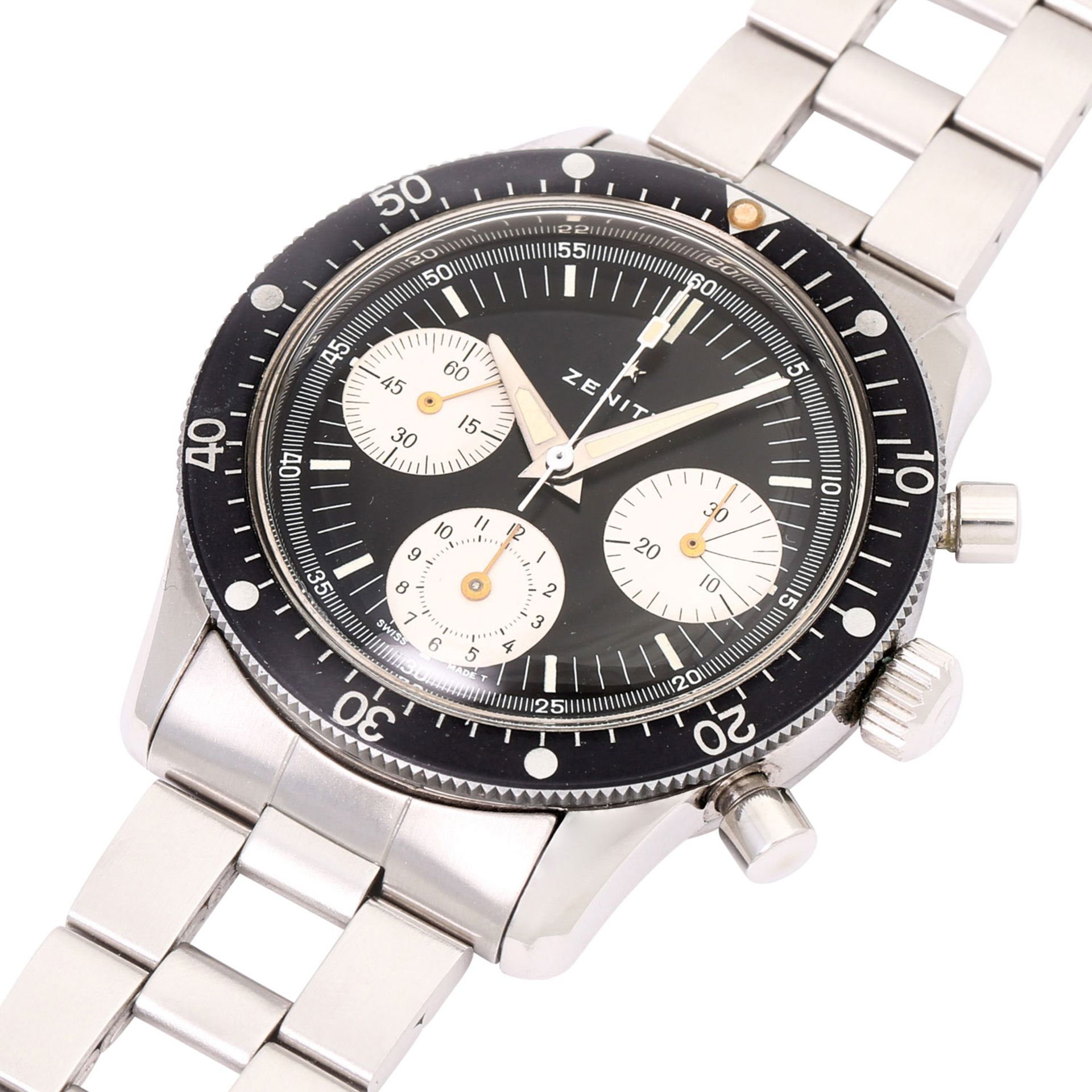 ZENITH sehr seltener "Super Sub Sea" Vintage Chronograph, Ref. A277. Ca.1970. - Bild 5 aus 7