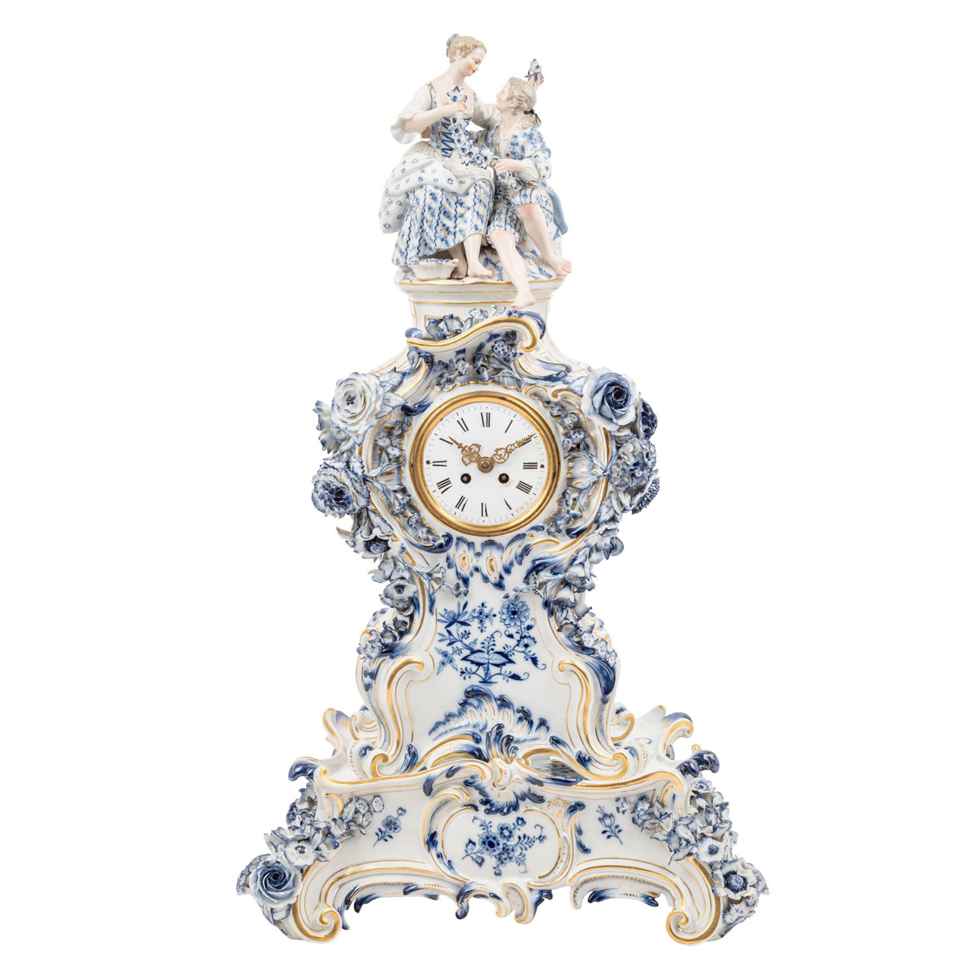 MEISSEN "Porzellan-Uhr mit separatem Sockel" 1860-1924