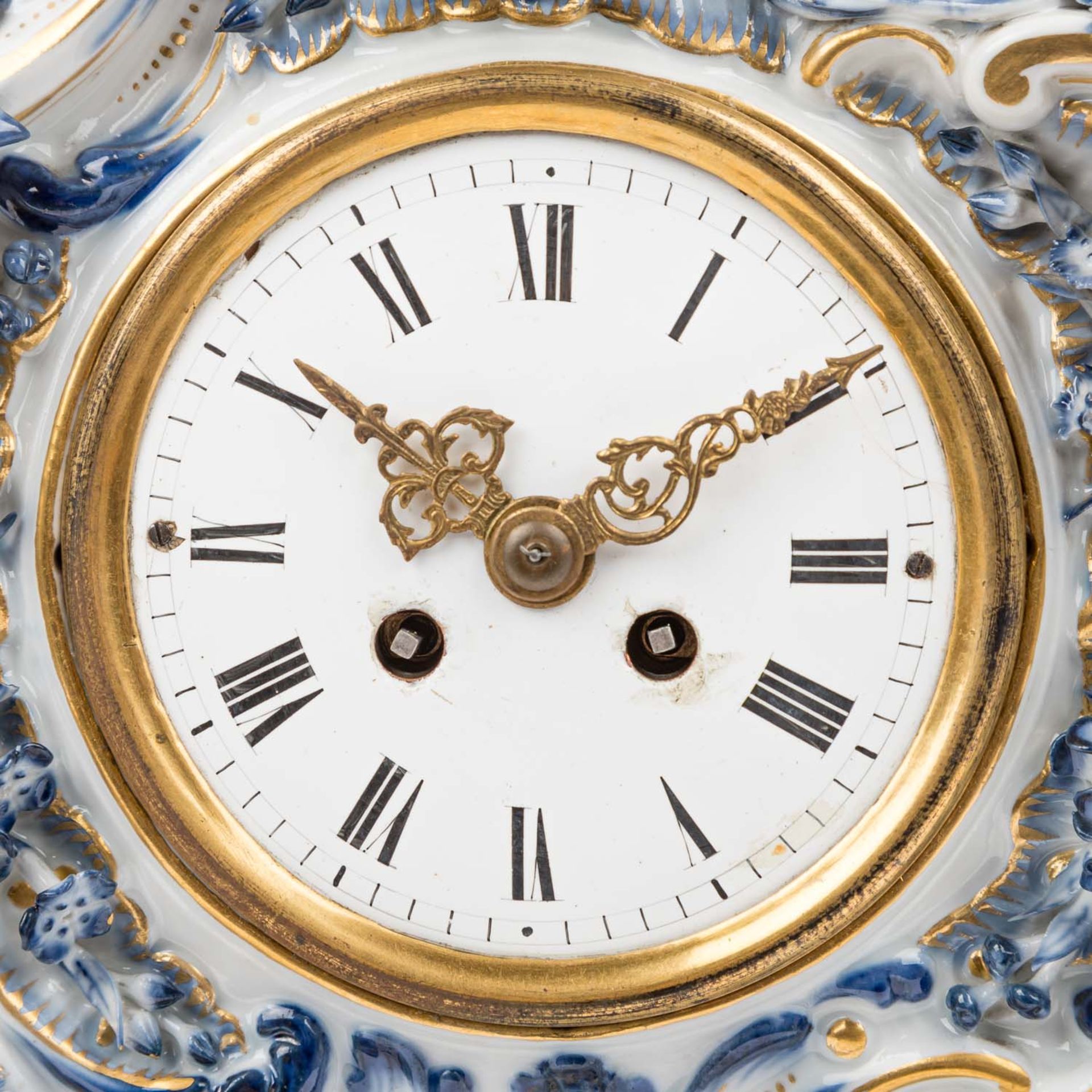 MEISSEN "Porzellan-Uhr mit separatem Sockel" 1860-1924 - Image 5 of 12