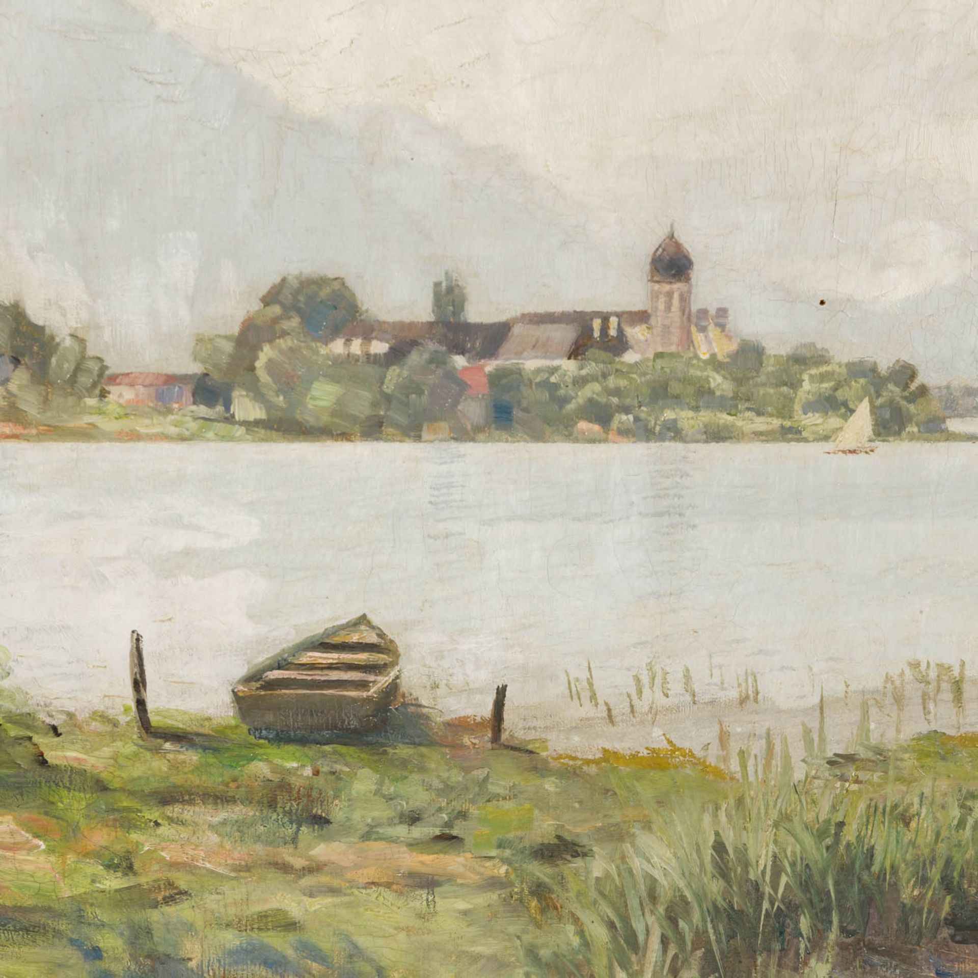 ULMER, HANS (1886-?) "Die Fraueninsel im Chiemsee mit dem Benediktinerinnenkloster und dem frei steh - Bild 4 aus 6