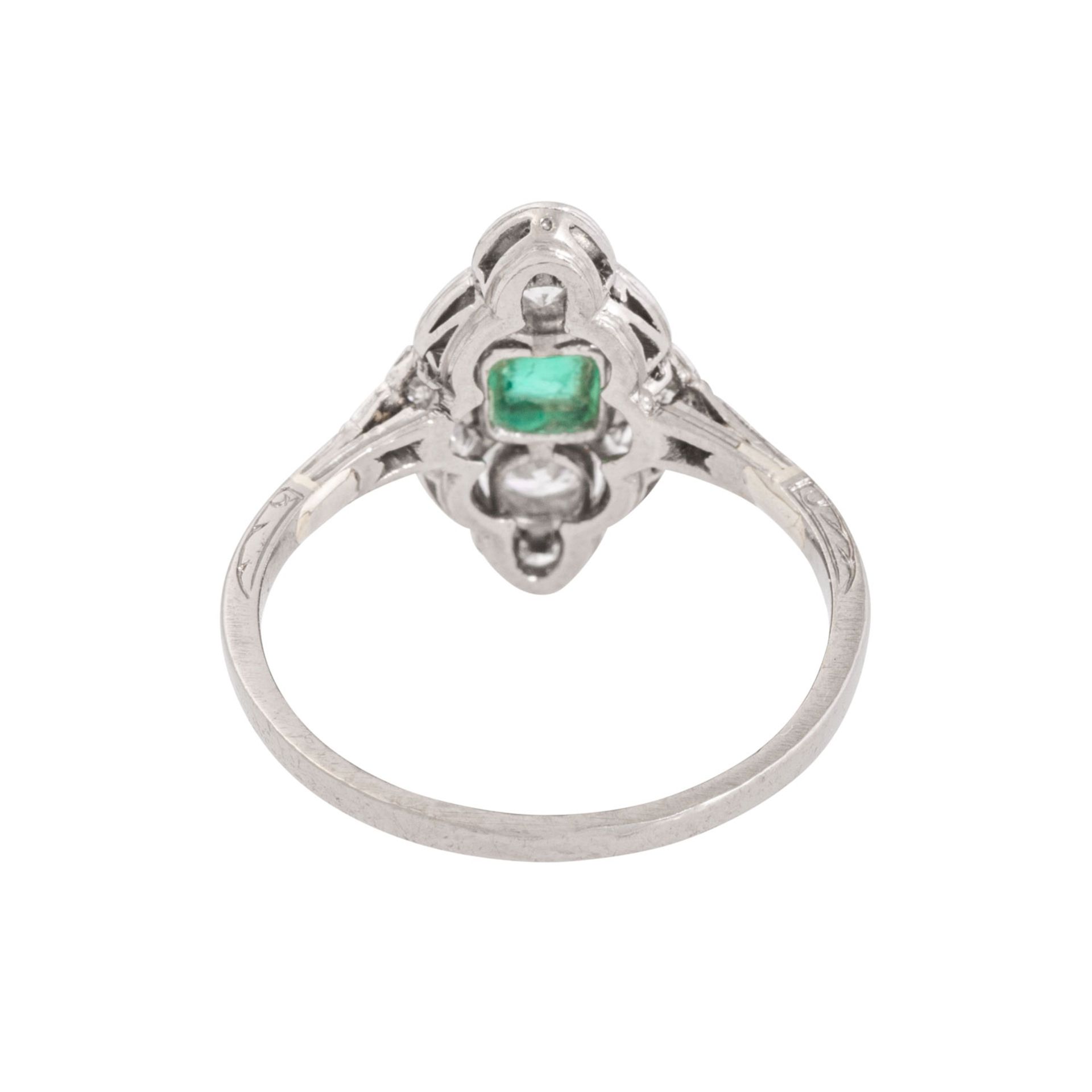 Art Déco Ring mit Smaragd und Diamanten - Image 3 of 3