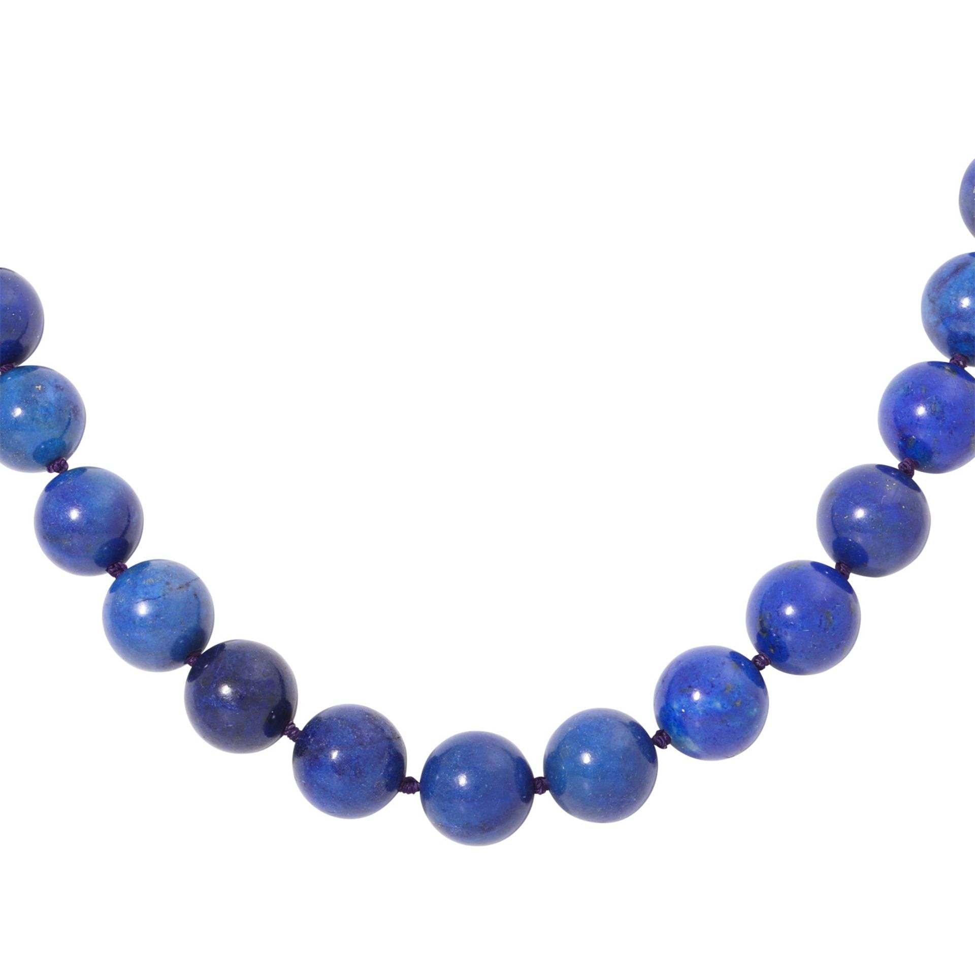 Kette aus Lapislazuli mit Lapis-Brillant-Schließe,  - Bild 2 aus 4