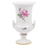 MEISSEN, Kratervase "Rote Rose", 20.Jh.