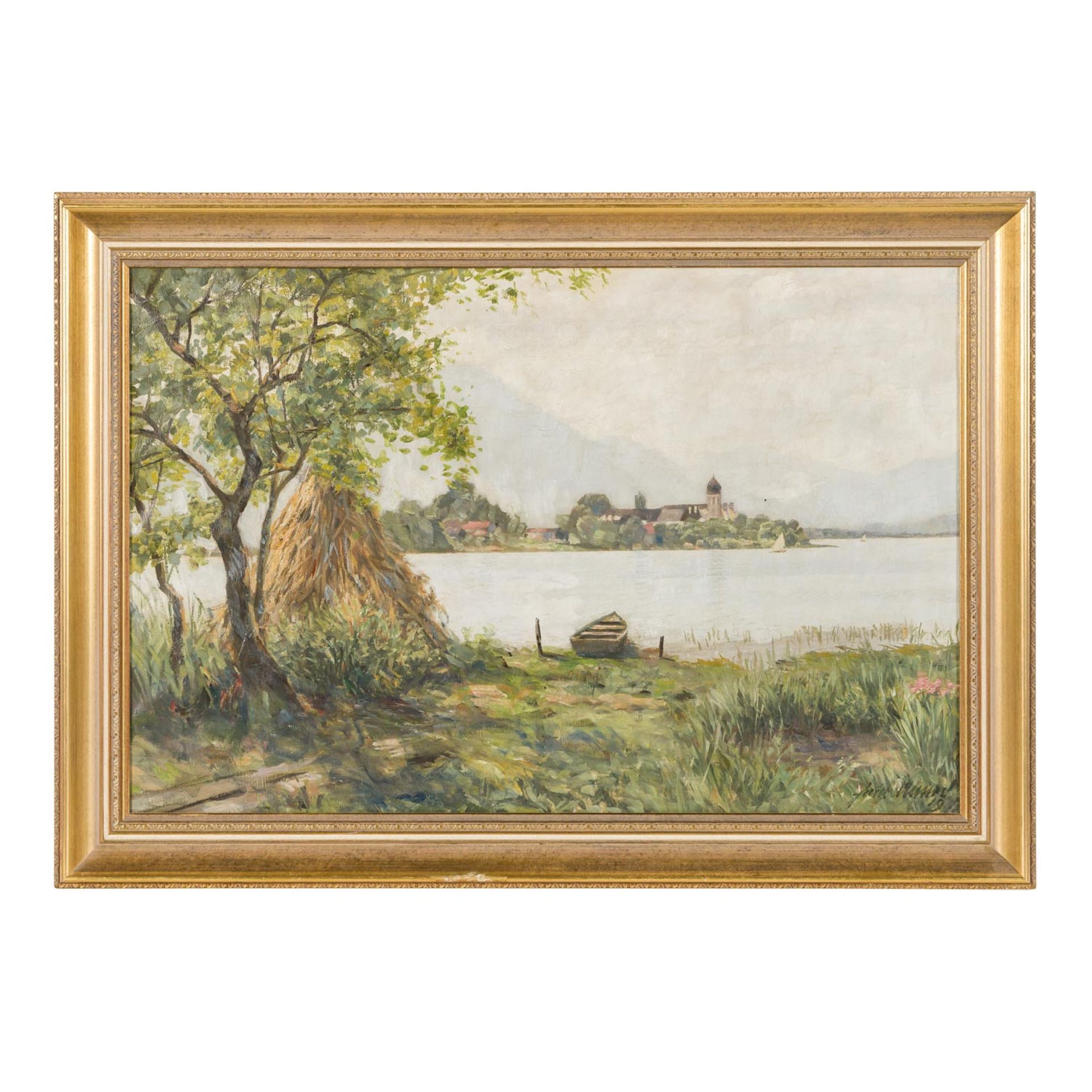 ULMER, HANS (1886-?) "Die Fraueninsel im Chiemsee mit dem Benediktinerinnenkloster und dem frei steh - Bild 2 aus 6