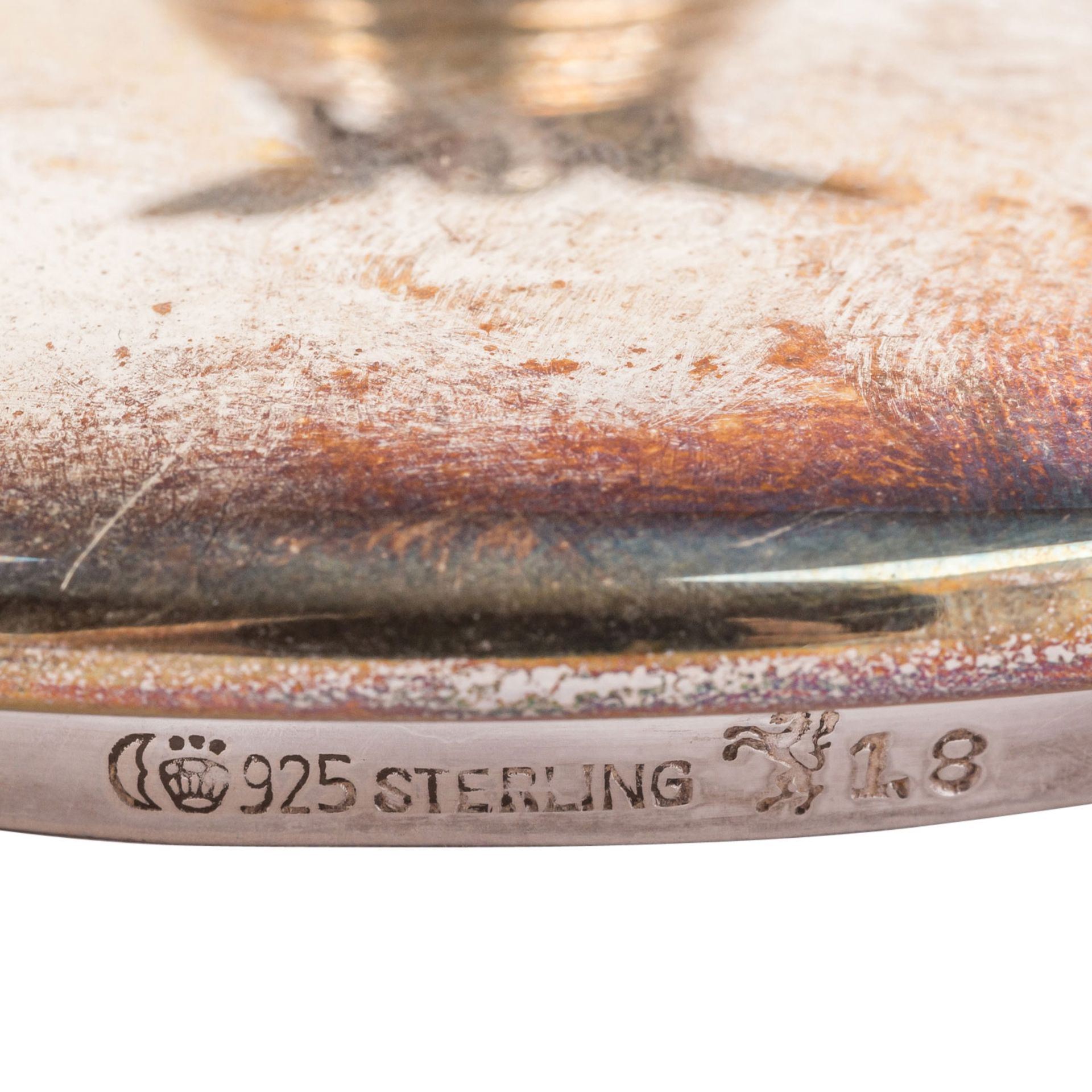 GEBRÜDER KÜHN "Set mit drei Gläsern für Marmelade und Honig" 925er Silber. - Bild 7 aus 7