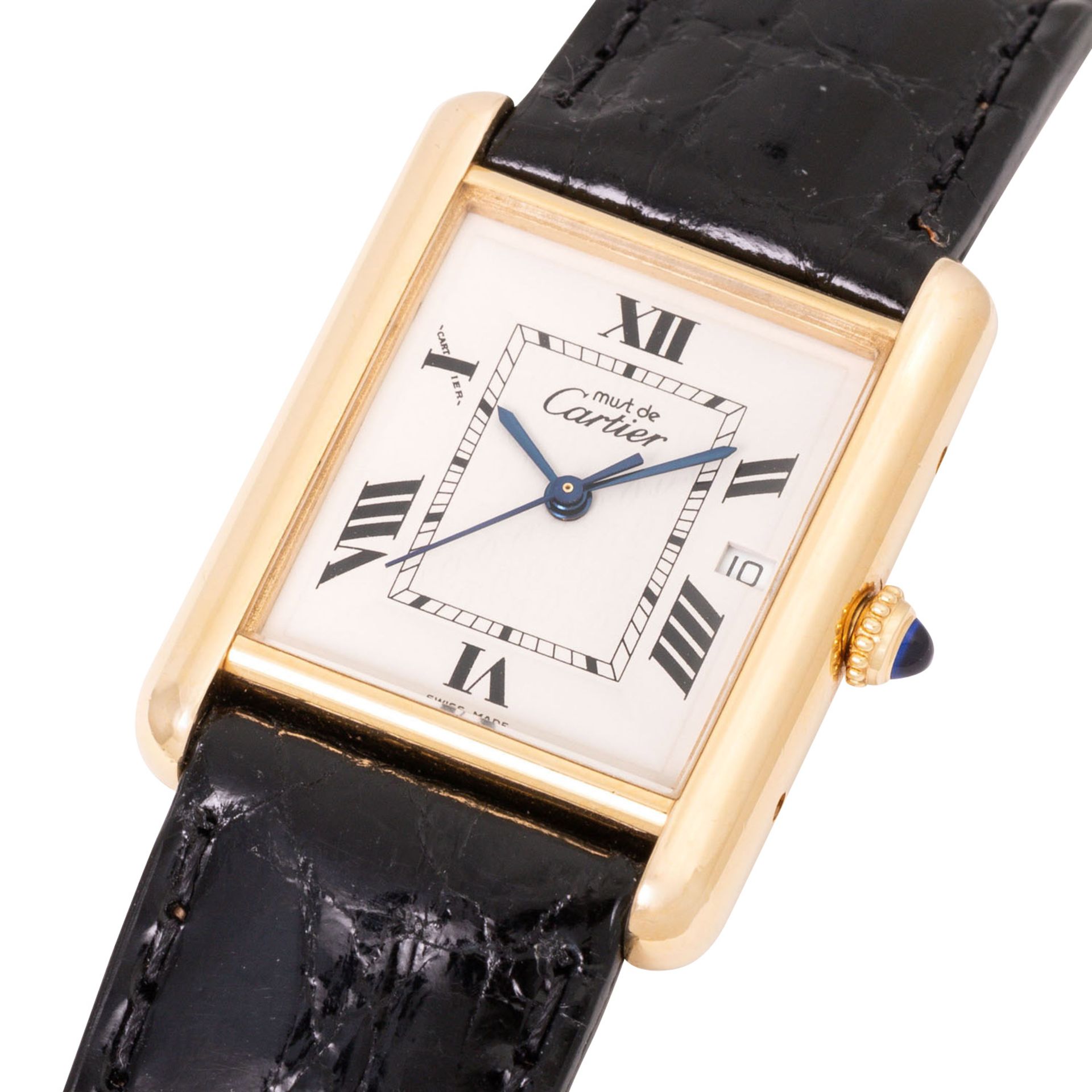 CARTIER Tank must de cartier XL Armbanduhr, Ref. 2413. Full Set aus 1999. - Image 5 of 8