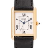 CARTIER Tank must de cartier XL Armbanduhr, Ref. 2413. Full Set aus 1999.