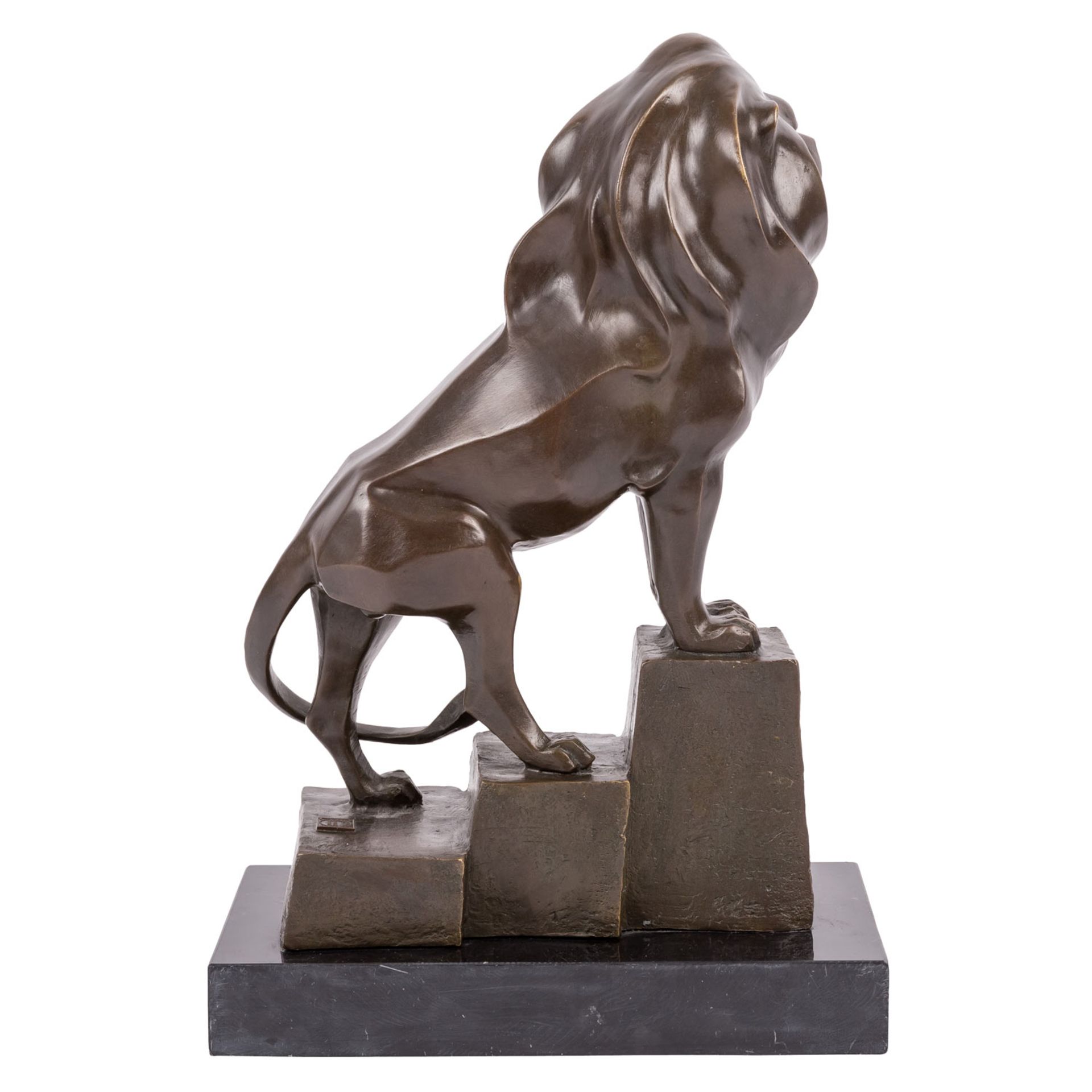 MILO (Bronzebildhauer/-gießer 20. Jh.), "Löwe, auf Stufen stehend", - Bild 4 aus 8