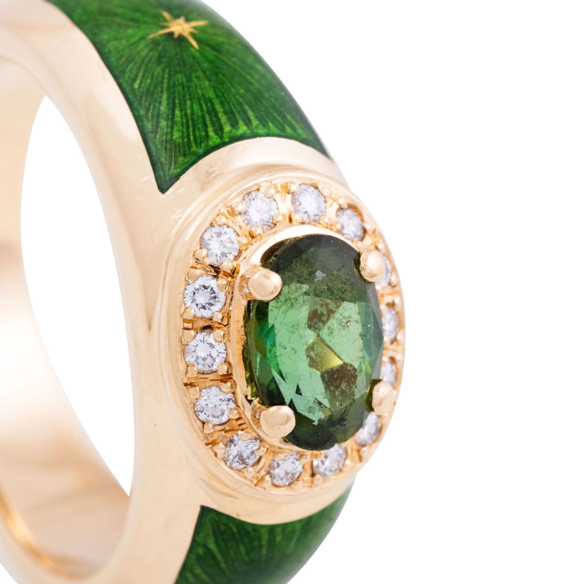FABERGÉ by VICTOR MAYER Ring mit grünem Turmalin,  - Bild 4 aus 4