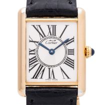 CARTIER Neo-Vintage Tank "Opaline" Armbanduhr; Ref. 1615. Aus 1997.