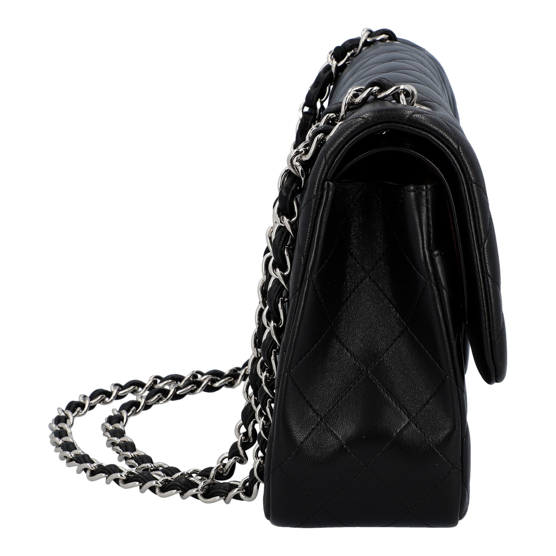 CHANEL Schultertasche 'DOUBLE FLAP BAG JUMBO'. - Image 3 of 9