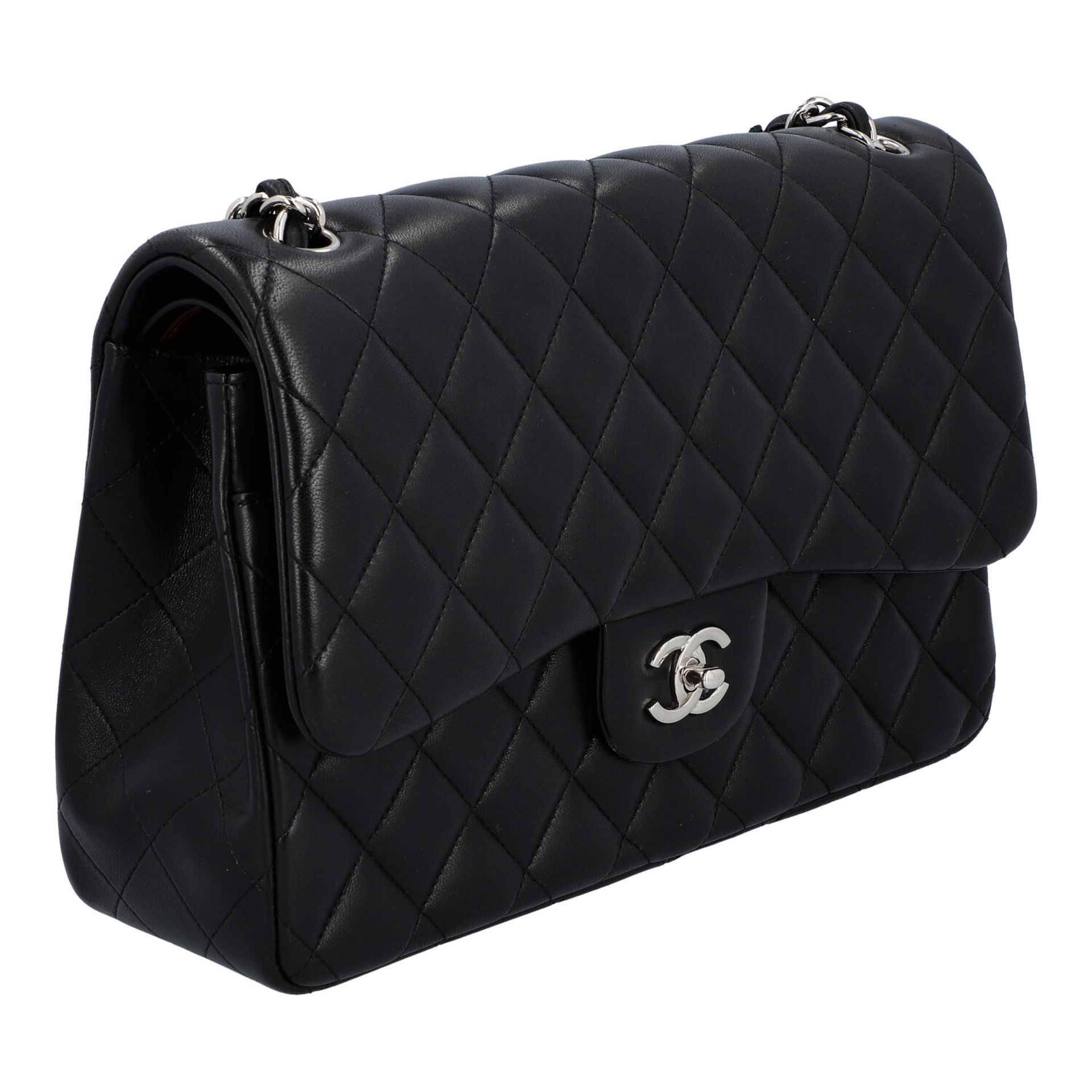 CHANEL Schultertasche 'DOUBLE FLAP BAG JUMBO'. - Image 2 of 9