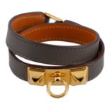 HERMÈS Armband "RIVALE DOUBLE TOUR", Gr. S.