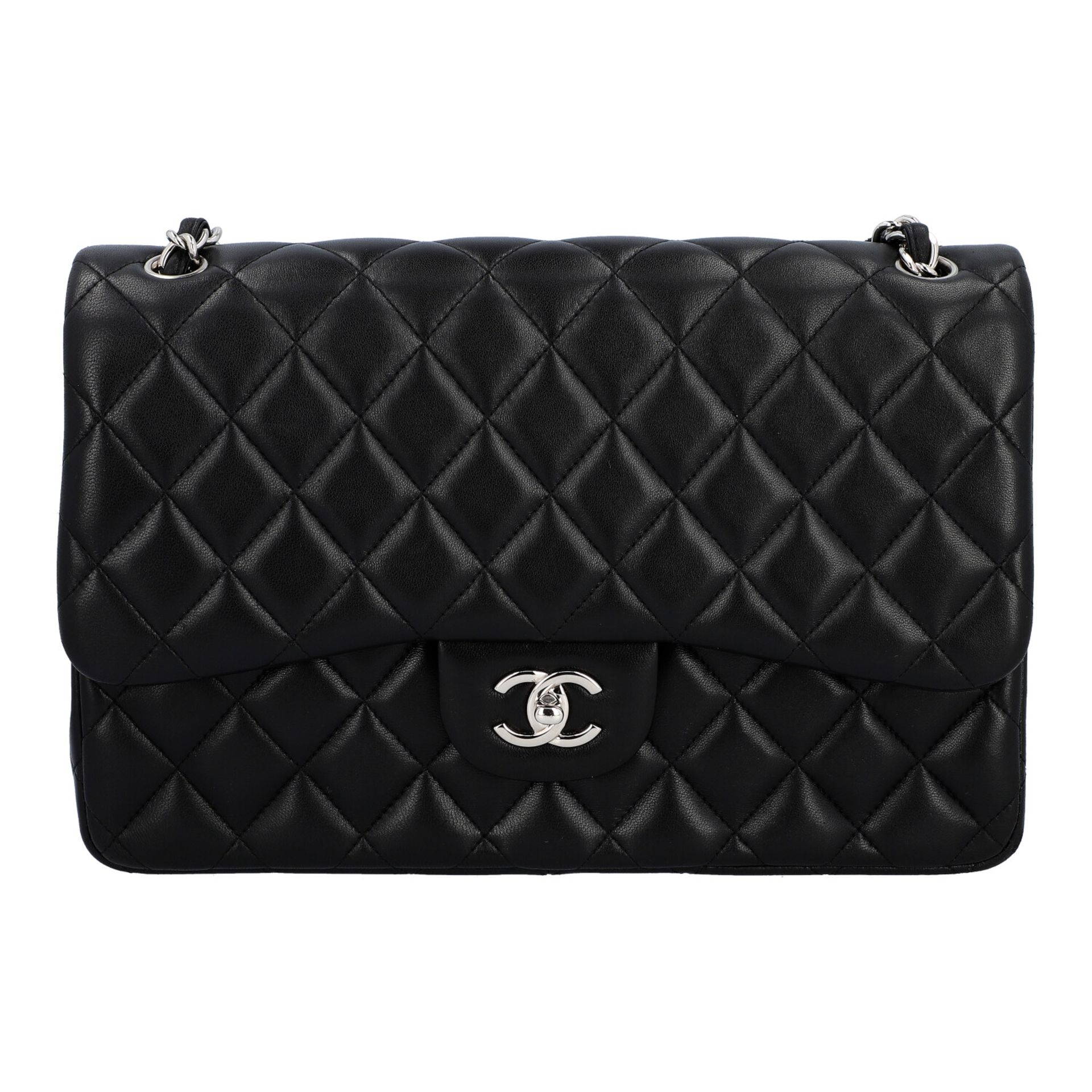 CHANEL Schultertasche 'DOUBLE FLAP BAG JUMBO'.