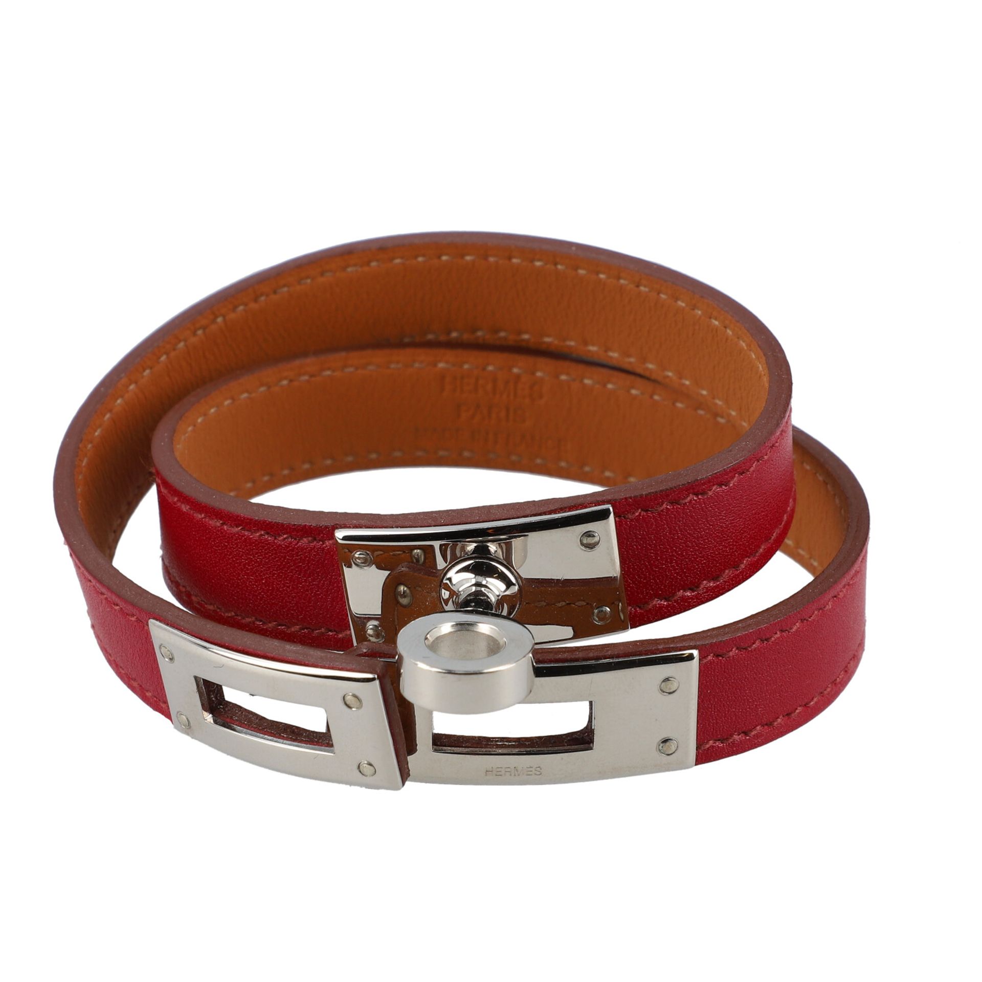 HERMÈS Armband "MINI KELLY DOUBLE TOUR", Koll.: 2010, Gr. M, akt. NP.: 435,-€.