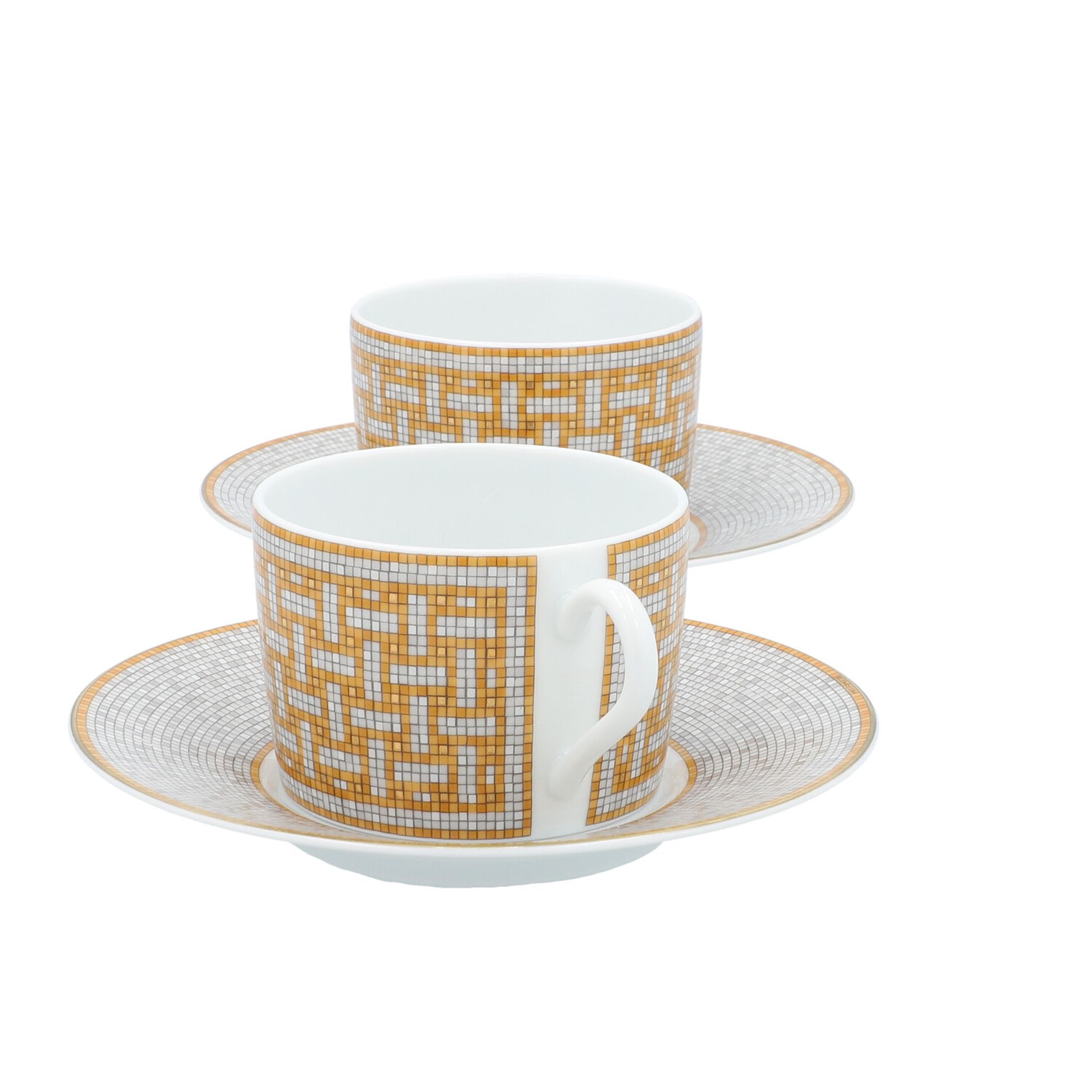 HERMÈS Teetasse und Untertasse "MOSAIQUE AU 24 GOLD", akt. NP.: 198,-€. - Bild 3 aus 5