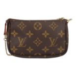 LOUIS VUITTON Umhängetasche "MINI POCHETTE ACC.", Koll.: 2008, akt. NP.: 570,-€.