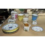Herend porcelain casket and lid, together with a Herend honey pot and cover, and three dishes,