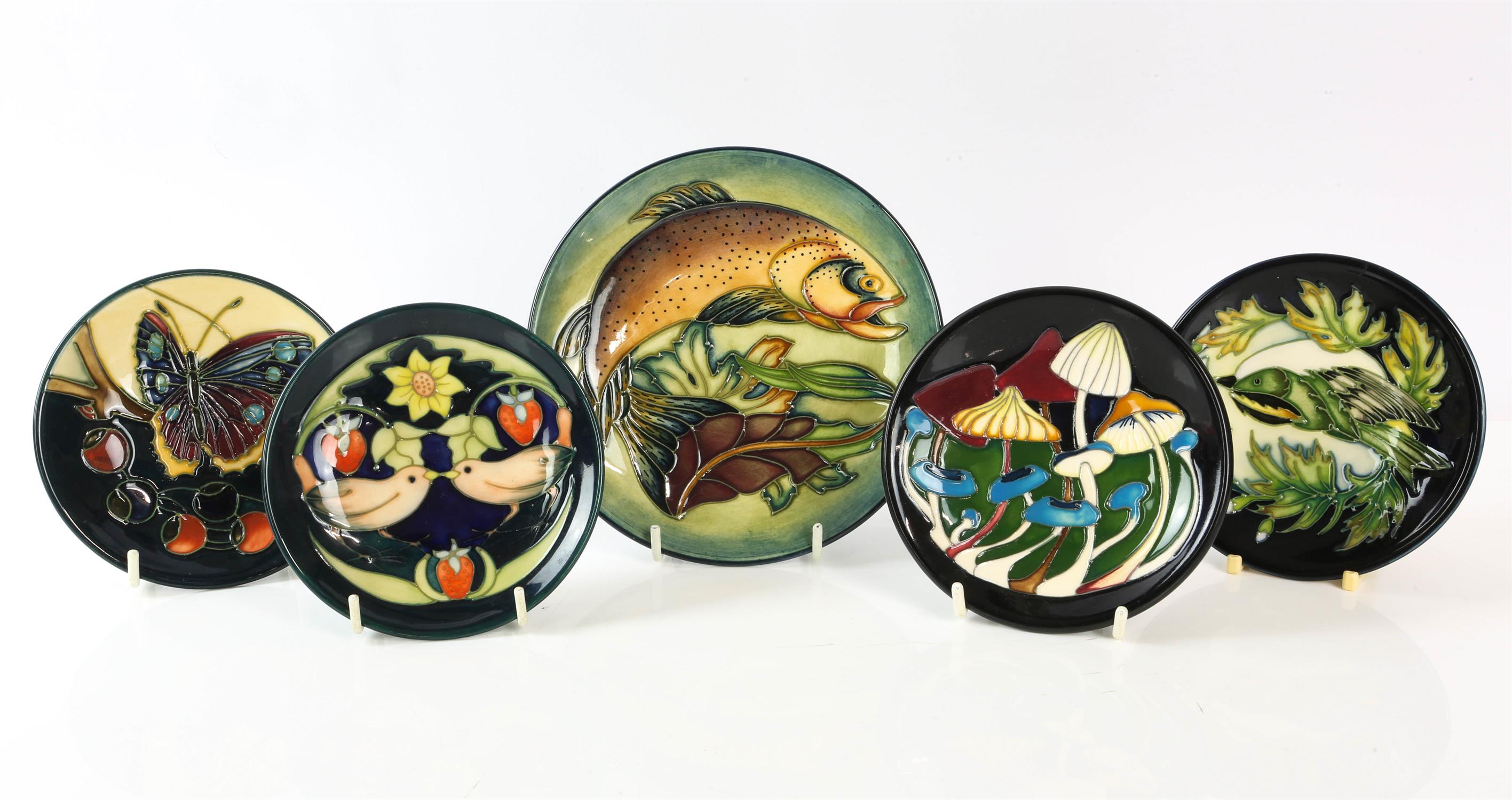 Philip Gibson for Moorcroft, Trout, plate, impressed marks to base, 15.5cm diameter,