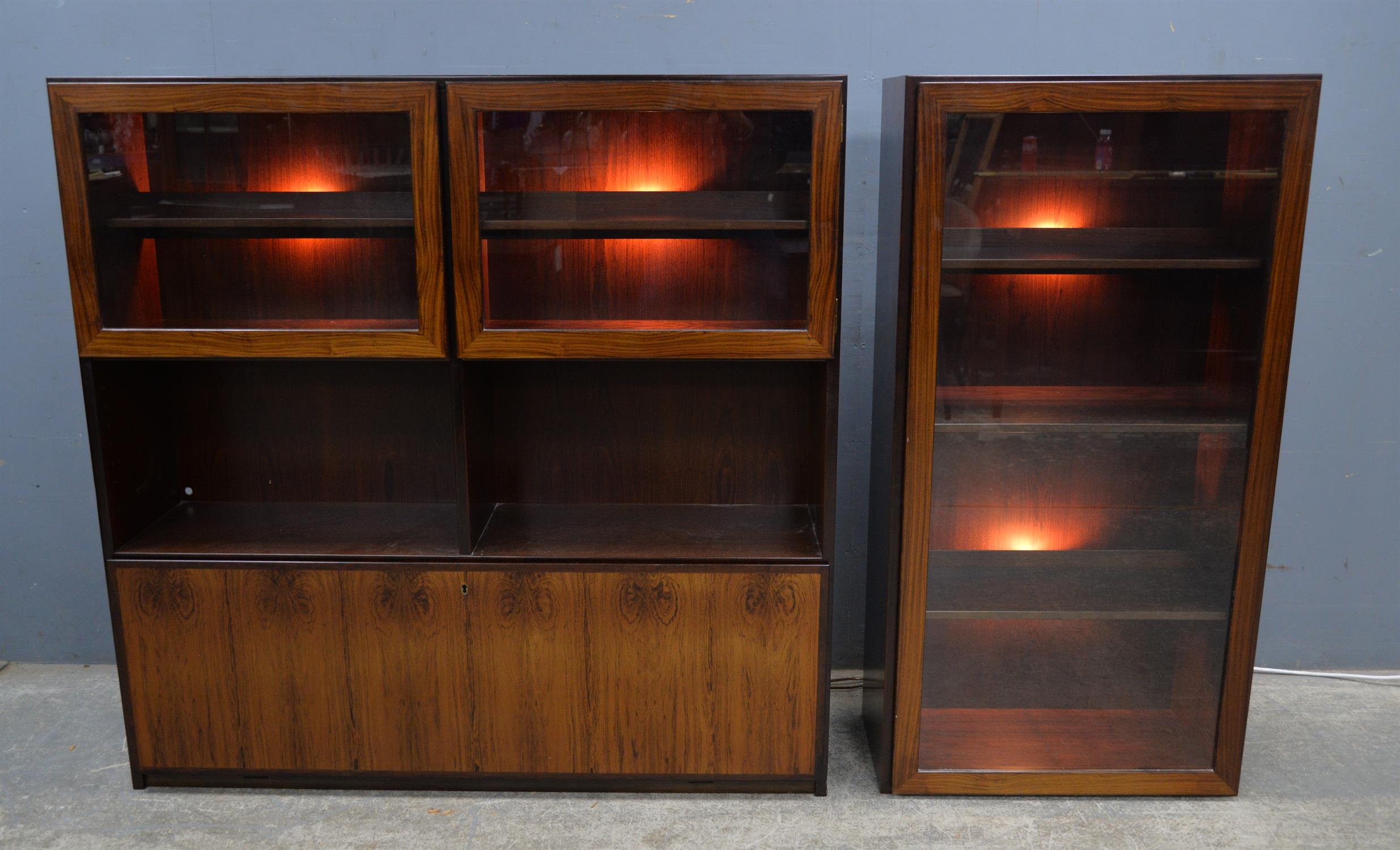 Jun, Denmark, a pair of cabinets, with solid doors on plinth bases, one with shelf, - Image 9 of 9