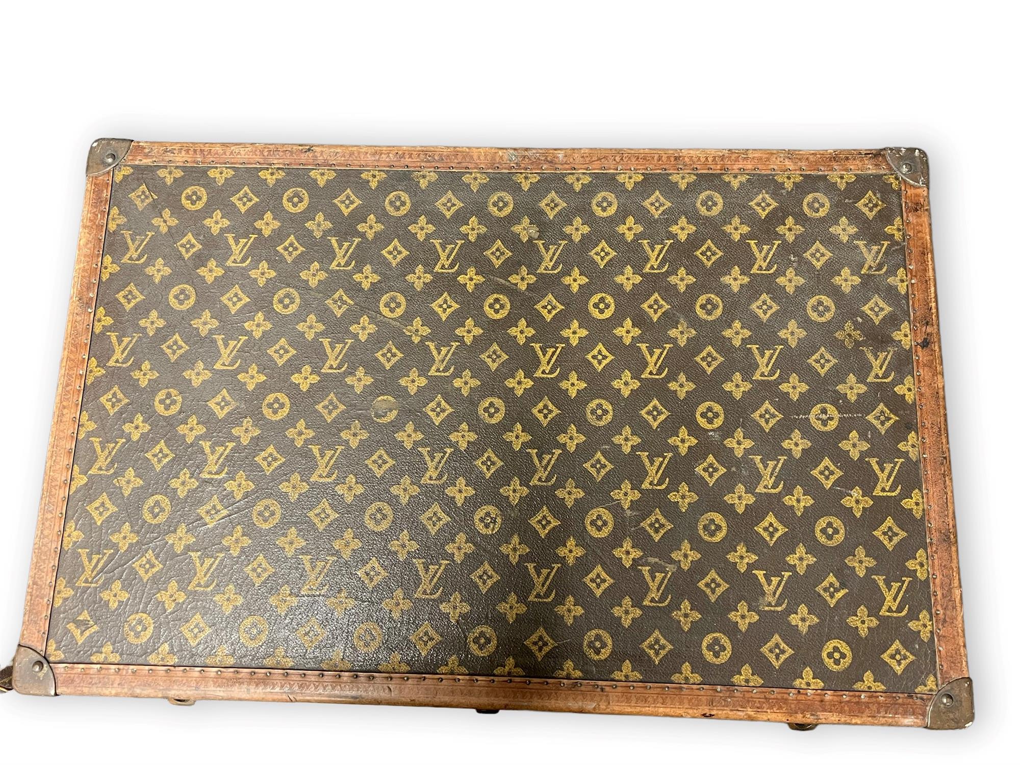 Vintage LOUIS VUITTON Alzer 65 hard-shell suitcase/trunk with signature stencilled monogram canvas - Image 9 of 9