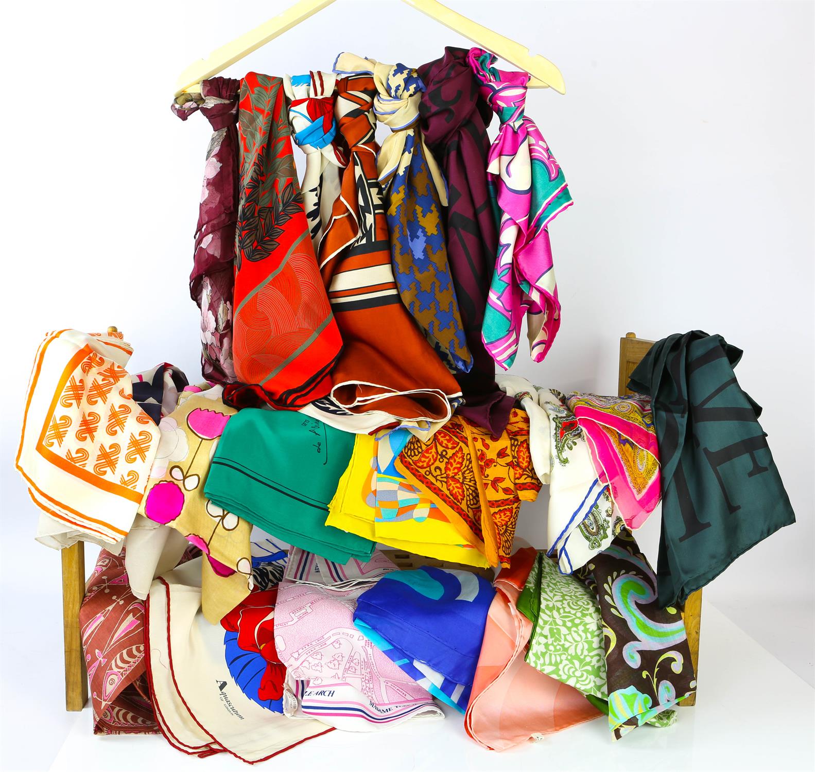 A collection of 50 vintage mostly silk and some cotton ladies scarves dating from the 1960s and - Image 2 of 2