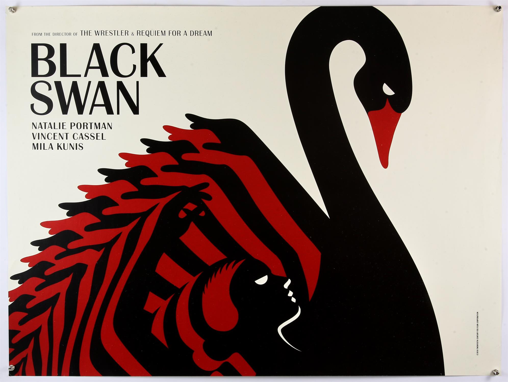 Black Swan (2010) British Quad film poster, starring Natalie Portman, double sided, rolled,