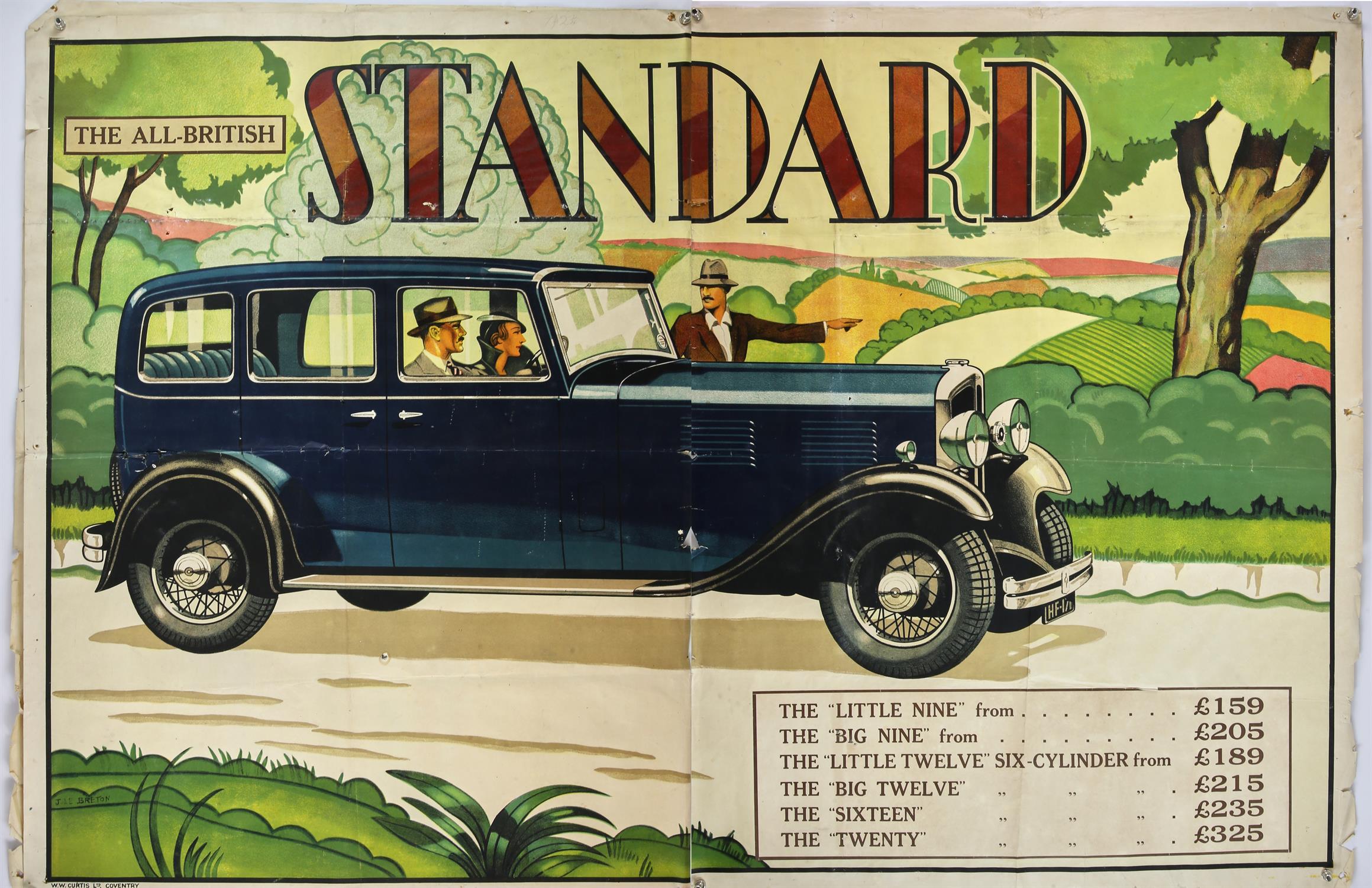 The All British Standard - Vintage advertising poster, circa 1932, artwork by Breton and printed by