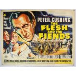 The Flesh and the Fiends (1959) British Quad film poster, starring Peter Cushing, linen backed,