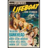 Lifeboat (1944) US One Sheet film poster, Alfred Hitchcock production of the classic thriller by
