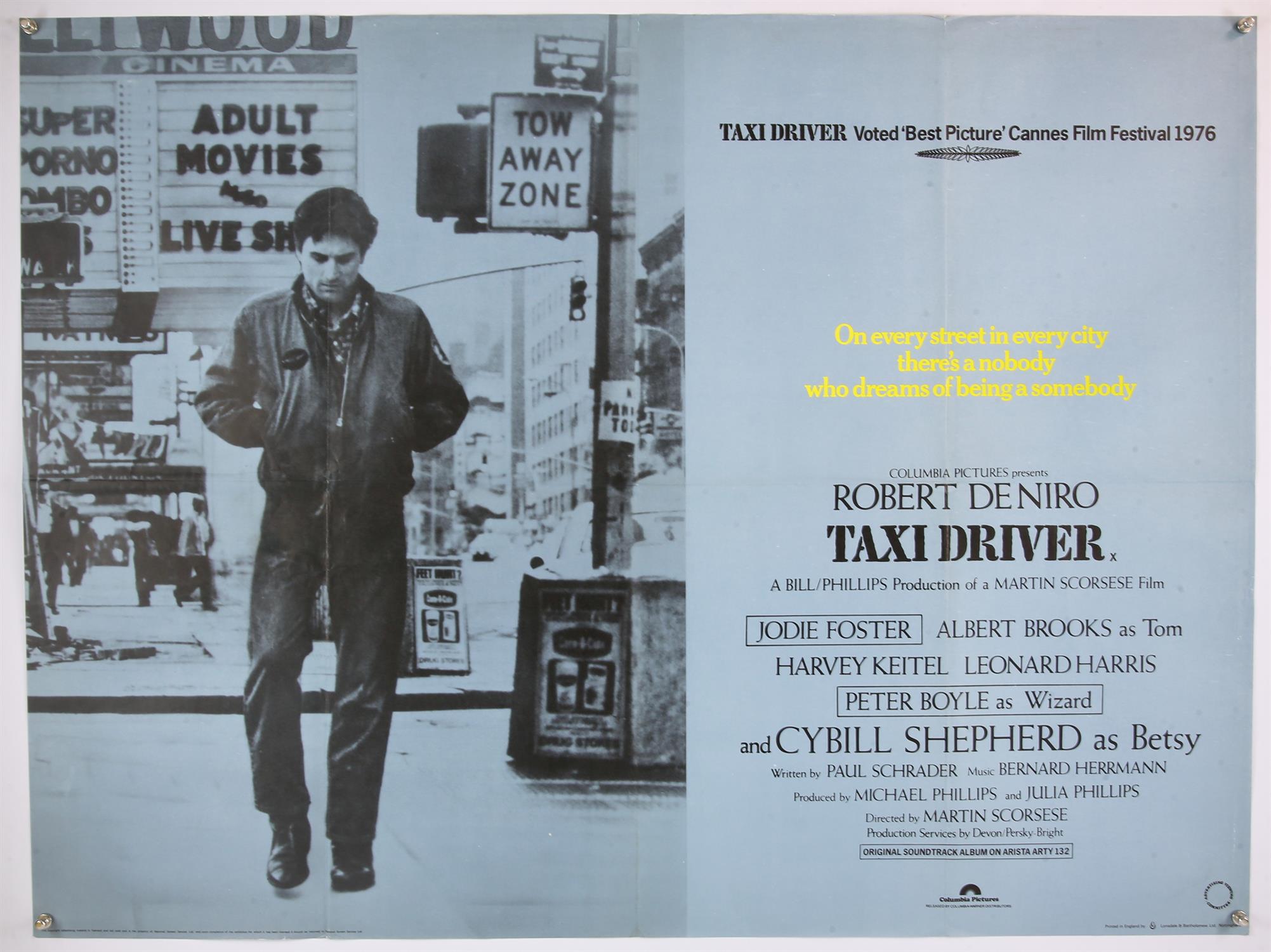 Taxi Driver (1976) British Quad film poster, starring Robert De Niro, Columbia, folded,