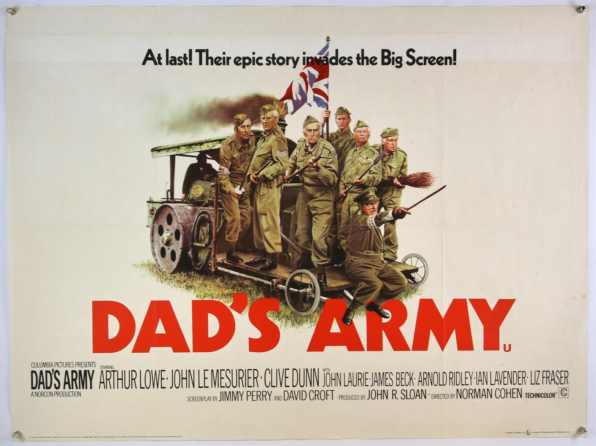 Dad's Army (1971) British Quad film poster, comedy starring Arthur Lowe & Clive Dunn,
