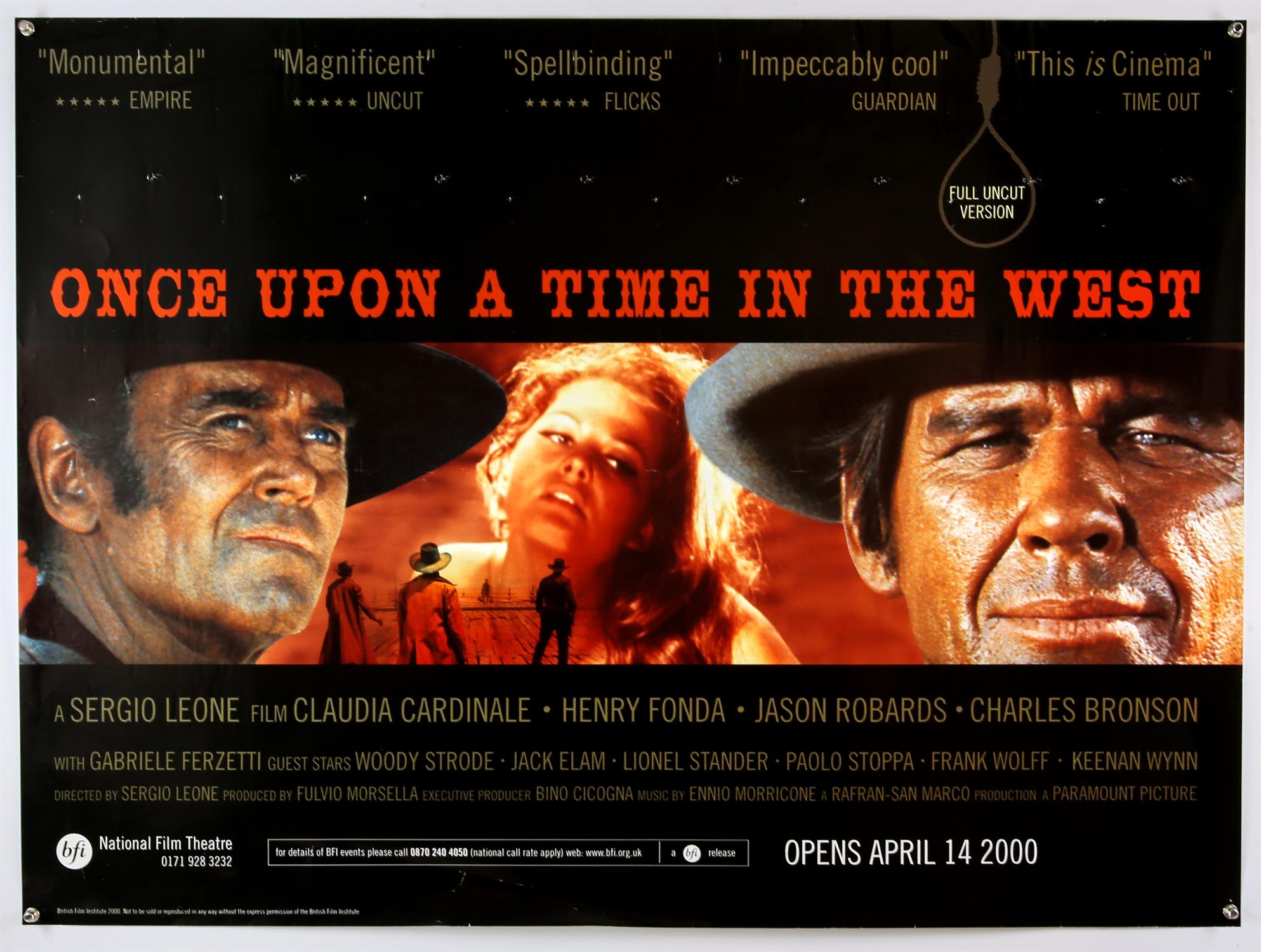 Once Upon a Time in the West (1969) British Quad film poster, 2000 BFI re-release,