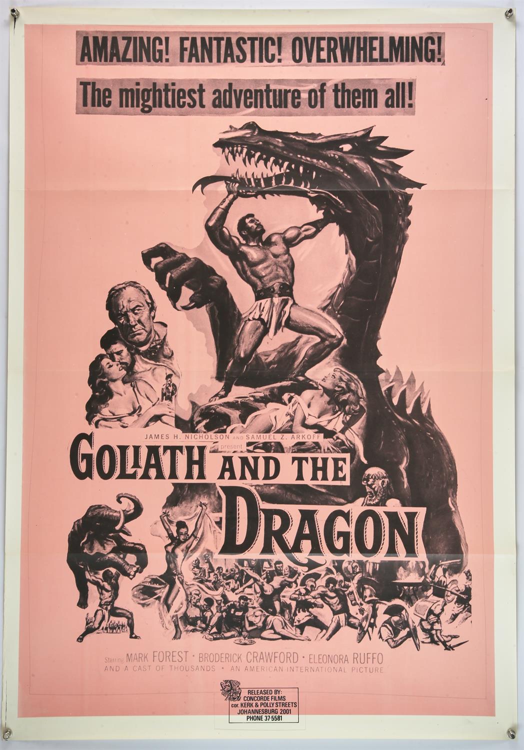 Four South African film posters, titles including Rattlers, The Evil of Frankenstein,