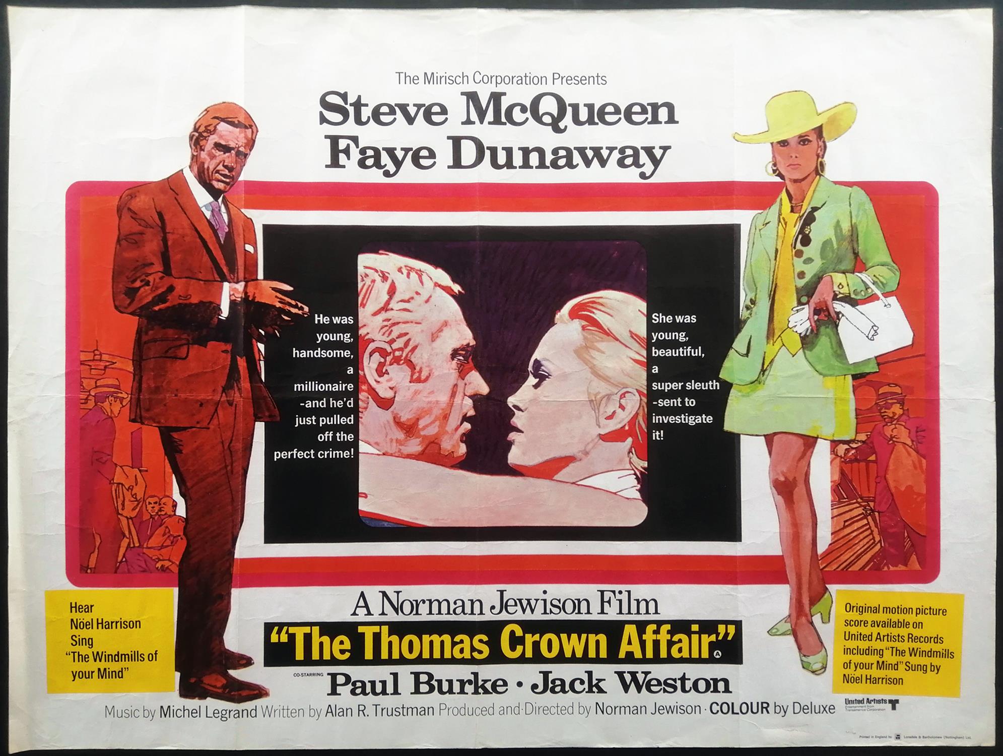 The Thomas Crown Affair (1968) British Quad film poster, artwork by Arnaldo Putzu,